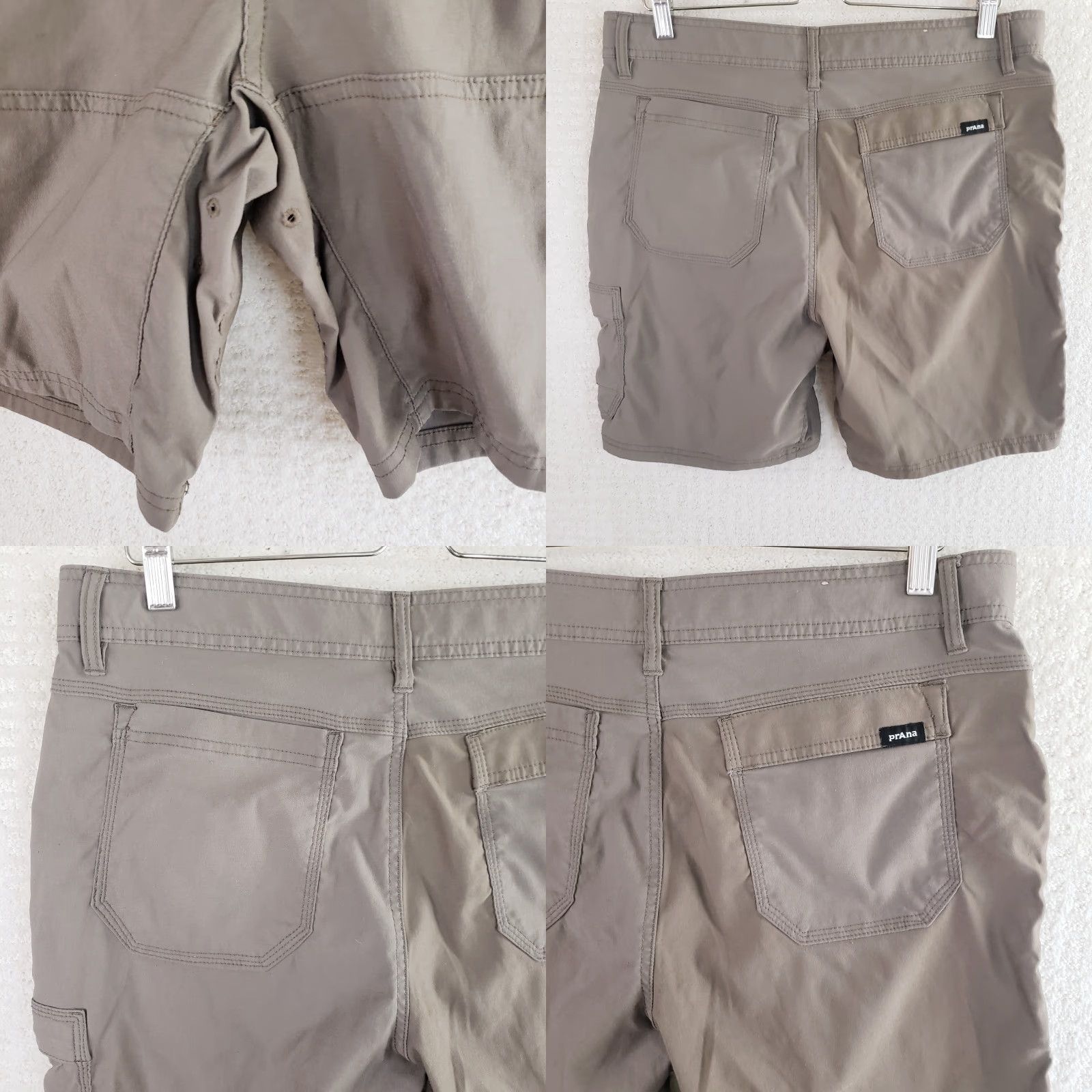 Prana prAna Breathe Shorts Mens 34w 8" Inseam Dark Brown Nylon Stretch Cargo Regular Flat Front Rise Mid-Length Outdoor Travel Casual Mens Size US 34 / EU 50 - 8 Thumbnail