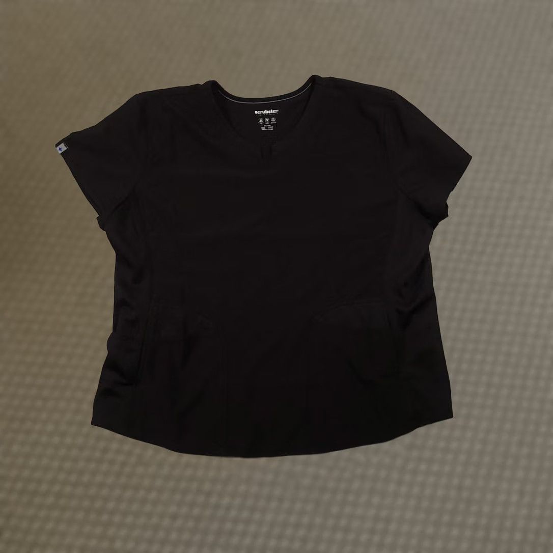 Vintage VINTAGE Scrubstar Scrub Top Womens 3XL Black V-Neck 4-Way Stretch Performance Nursing Size XXL / US 16-18 / IT 52-54 - 1 Thumbnail