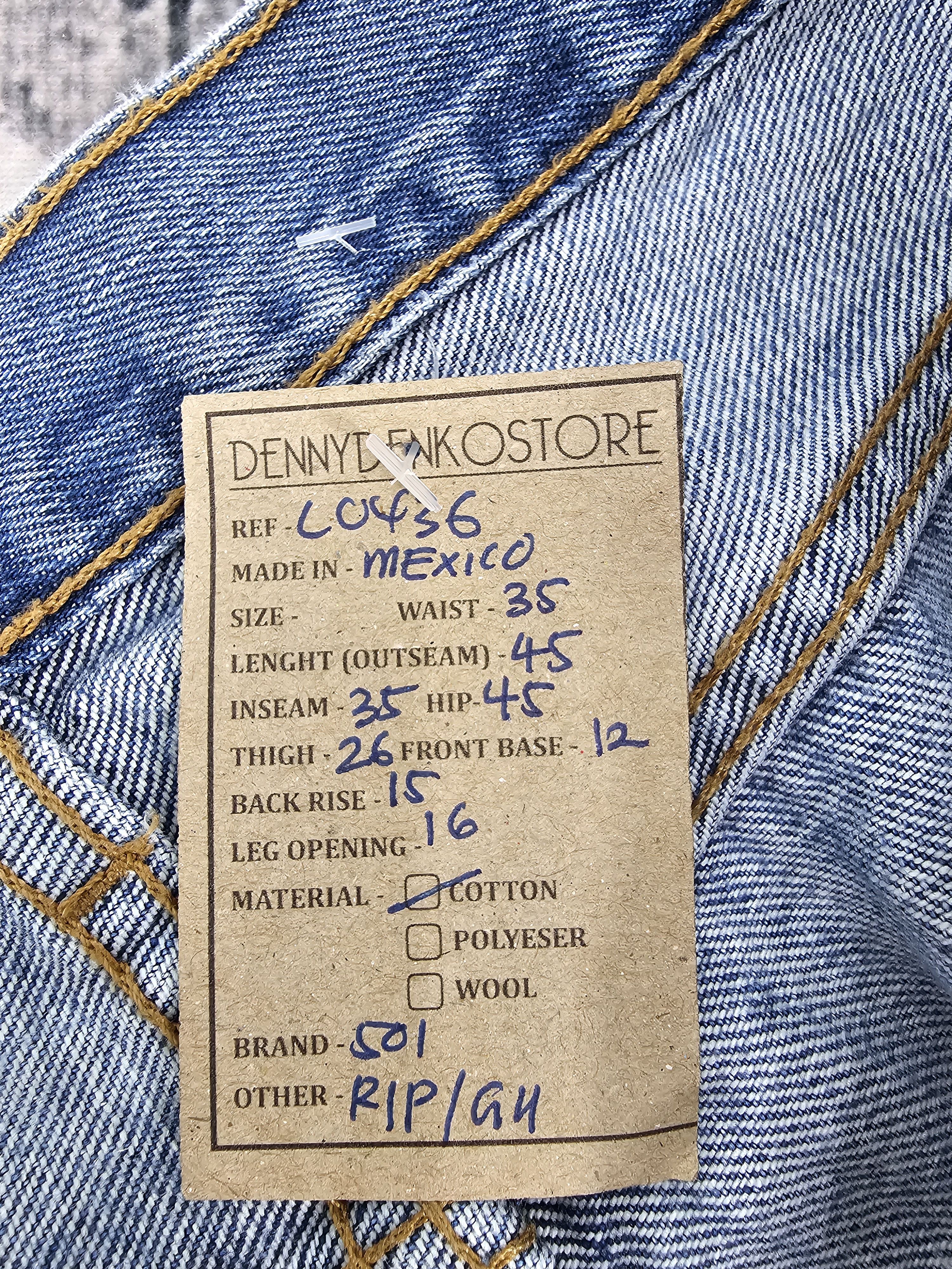 Levi's Vintage Clothing LEVIS 501 Sun Faded Distressed Ripped Size 35X35 Jeans L0436 Size US 35 - 16 Thumbnail