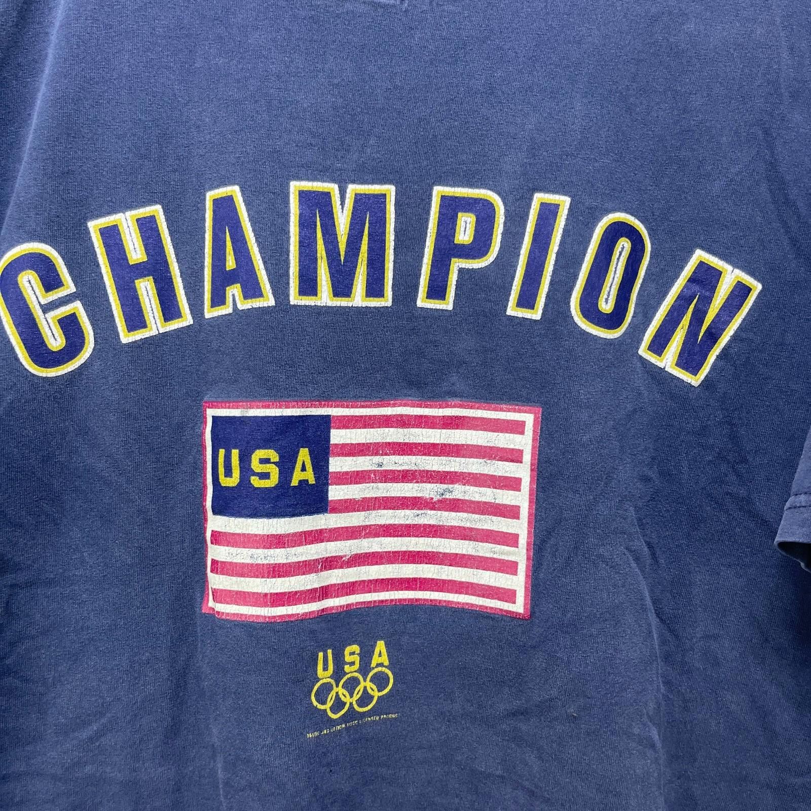Champion Vintage 90s Champion USA Olympics T Shirt XL Size US XL / EU 56 / 4 - 3 Thumbnail