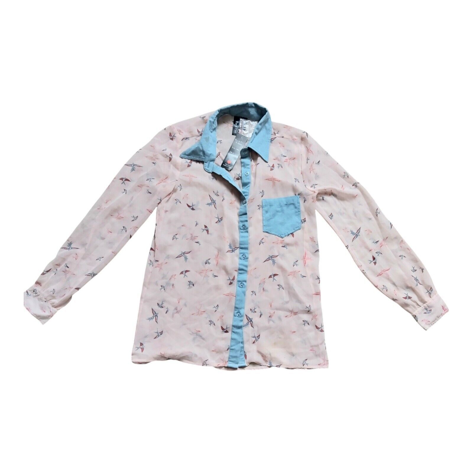 Other NWT Women's Fun & Flirt by Japna Sheer Pink Button Up , M Size M / US 6-8 / IT 42-44 - 1 Thumbnail
