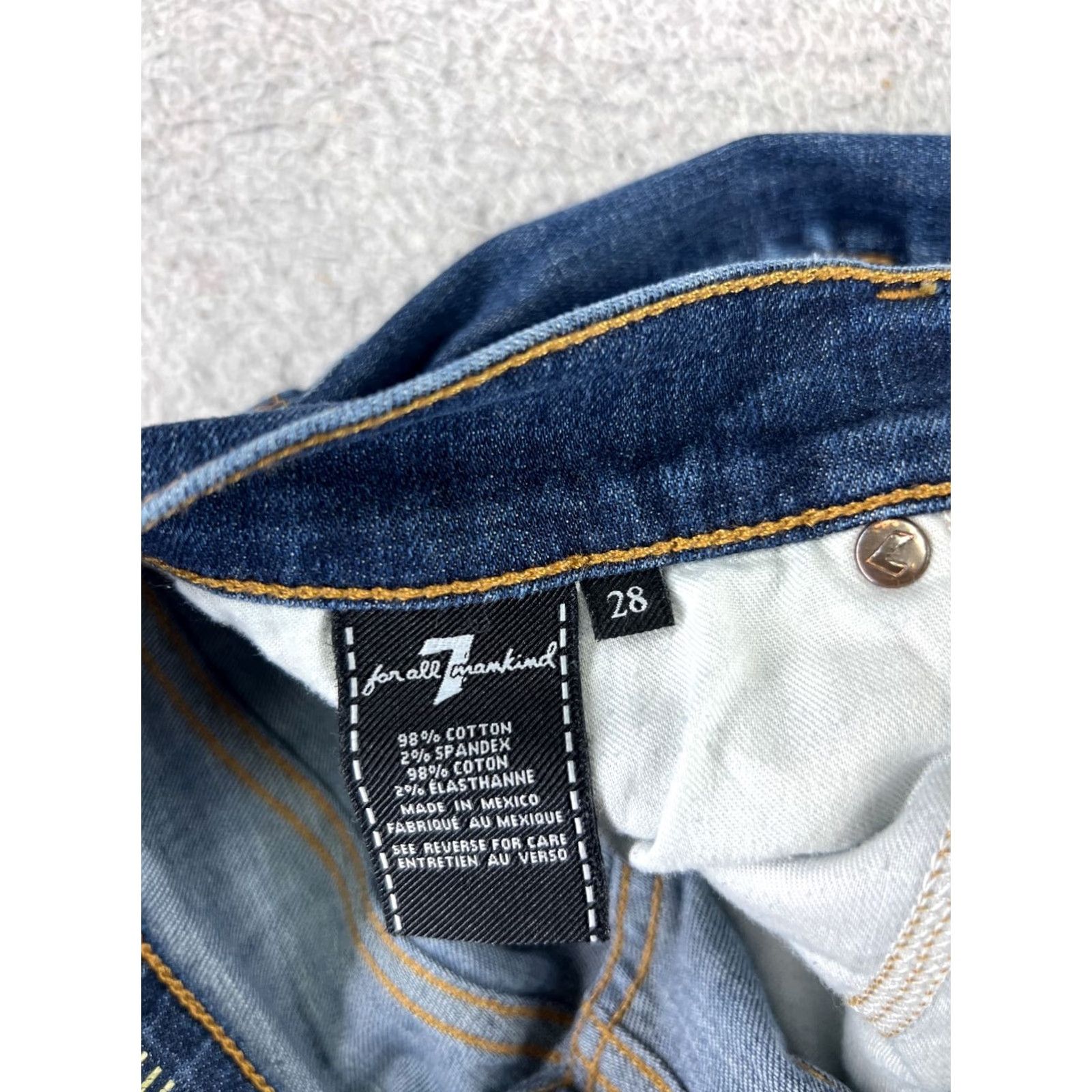 7 For All Mankind 7 For All Mankind Jeans Regular 28x27 Blues Denim Straight Distressed Stretch 28 Mens Pants Vintage No Size US 28 / EU 44 - 7 Thumbnail