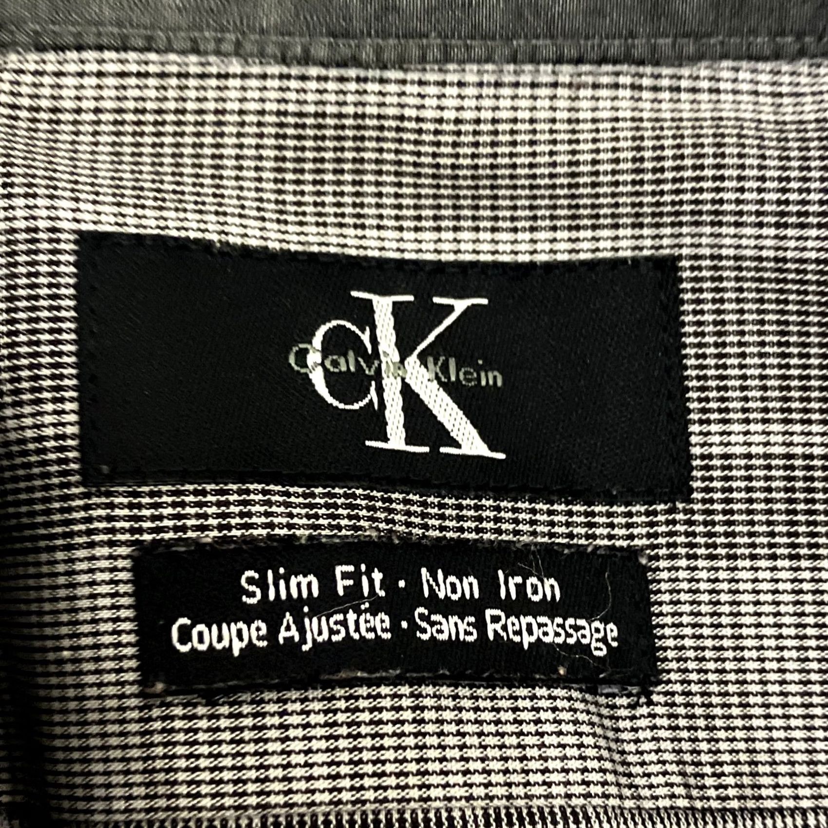Calvin Klein Calvin Klein Shirt Mens Large Grey Check Slim Fit Long Sleeve Cotton Size US L / EU 52-54 / 3 - 4 Thumbnail