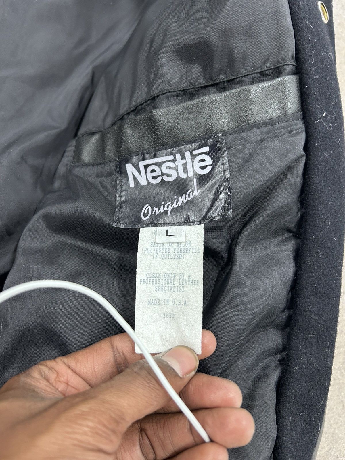 Vintage Vintage nestle nescafe wool lesther varsity bomber Size US L / EU 52-54 / 3 - 4 Thumbnail