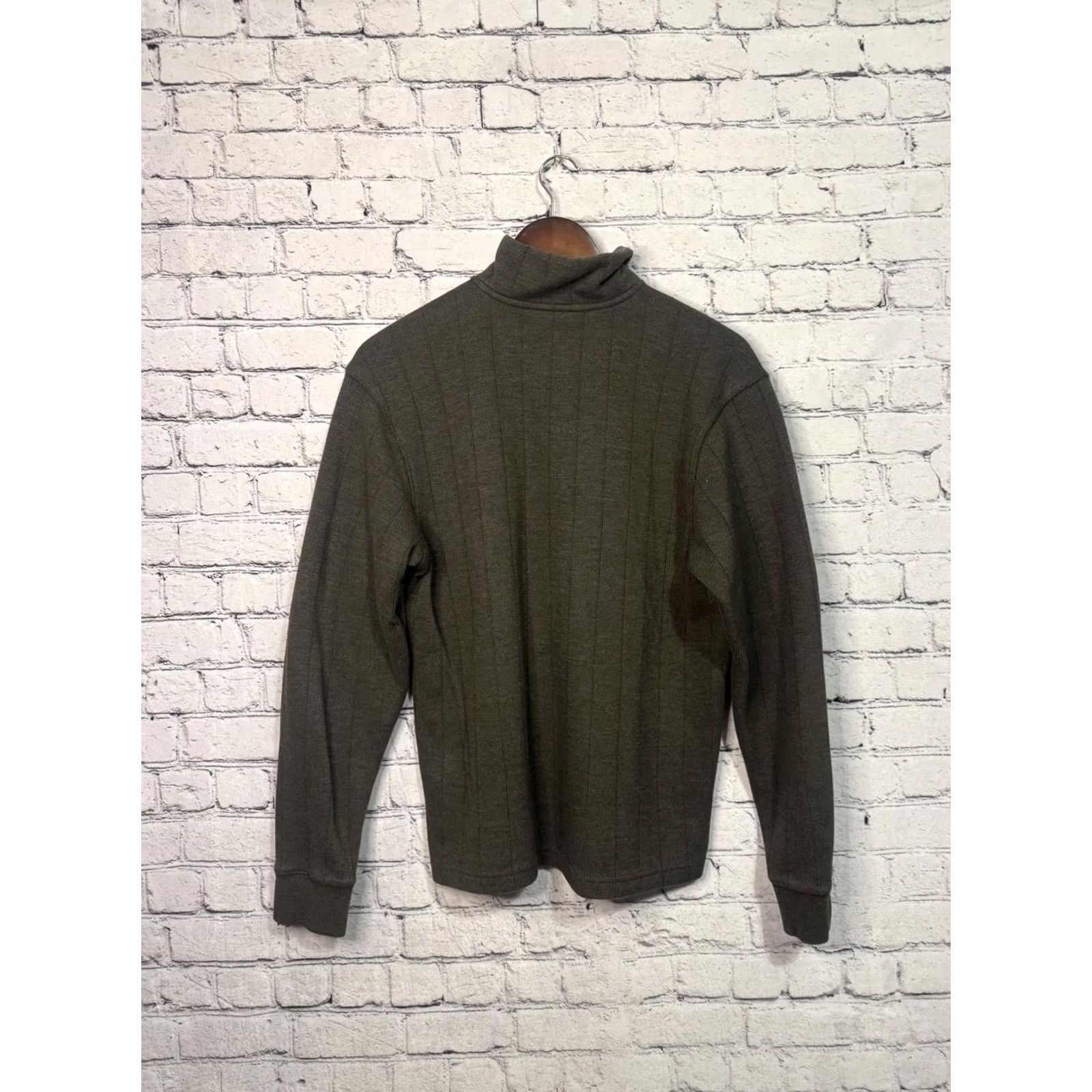 Olive Columbia Jacket Quarter Zip Sweatshirt Men Small Olive Green Zip Stand-Up Collar Windbreaker Cotton Mid-Length Solid Regular Mens Size US S / EU 44-46 / 1 - 4 Thumbnail