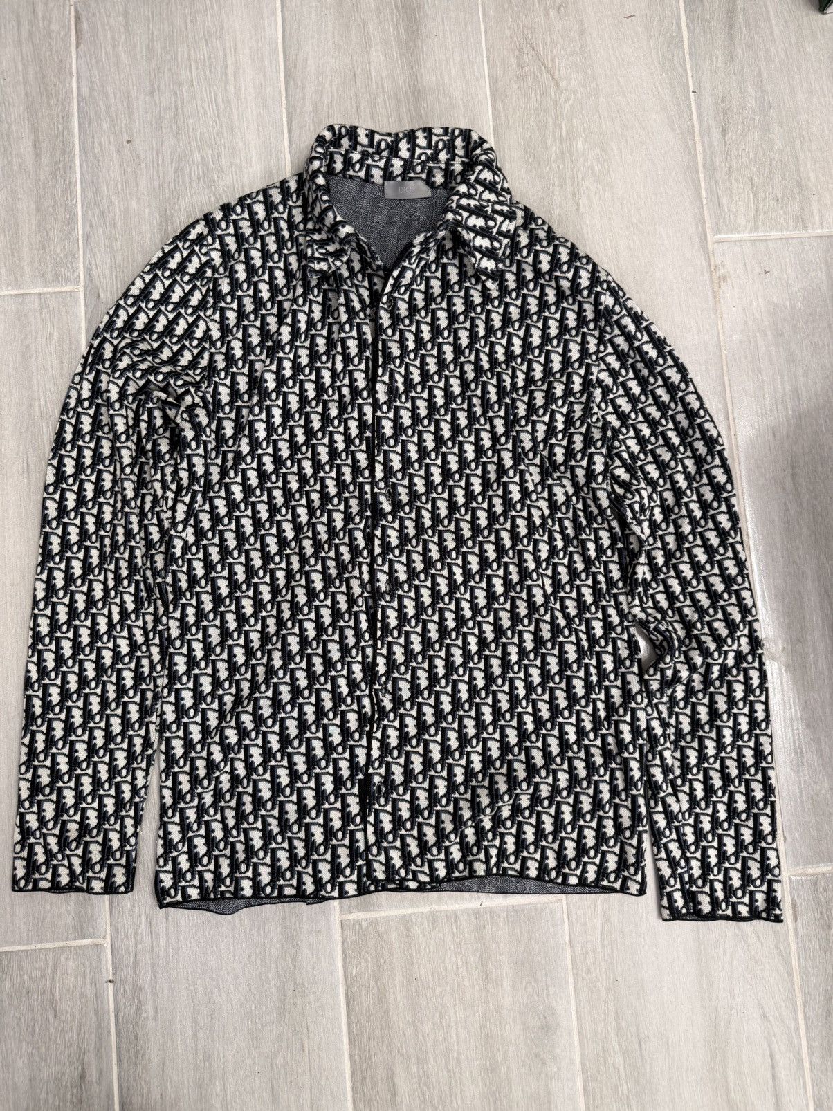 Dior Dior Oblique Jacquard Cotton Knit Shirt Size US XS / EU 42 / 0 - 1 Thumbnail