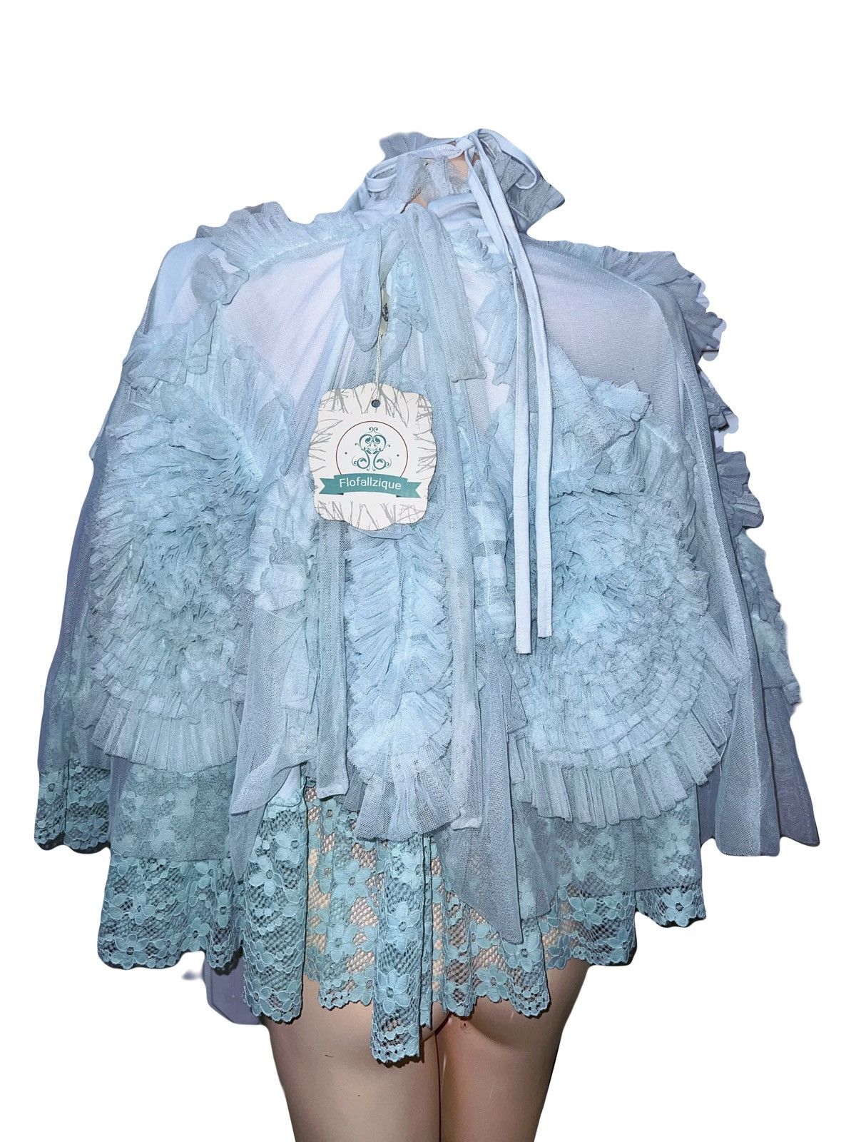 Japanese Brand Dollcake lace chiffon Princess cape👸🏻🧝🏻‍♀️ Size ONE SIZE - 4 Thumbnail