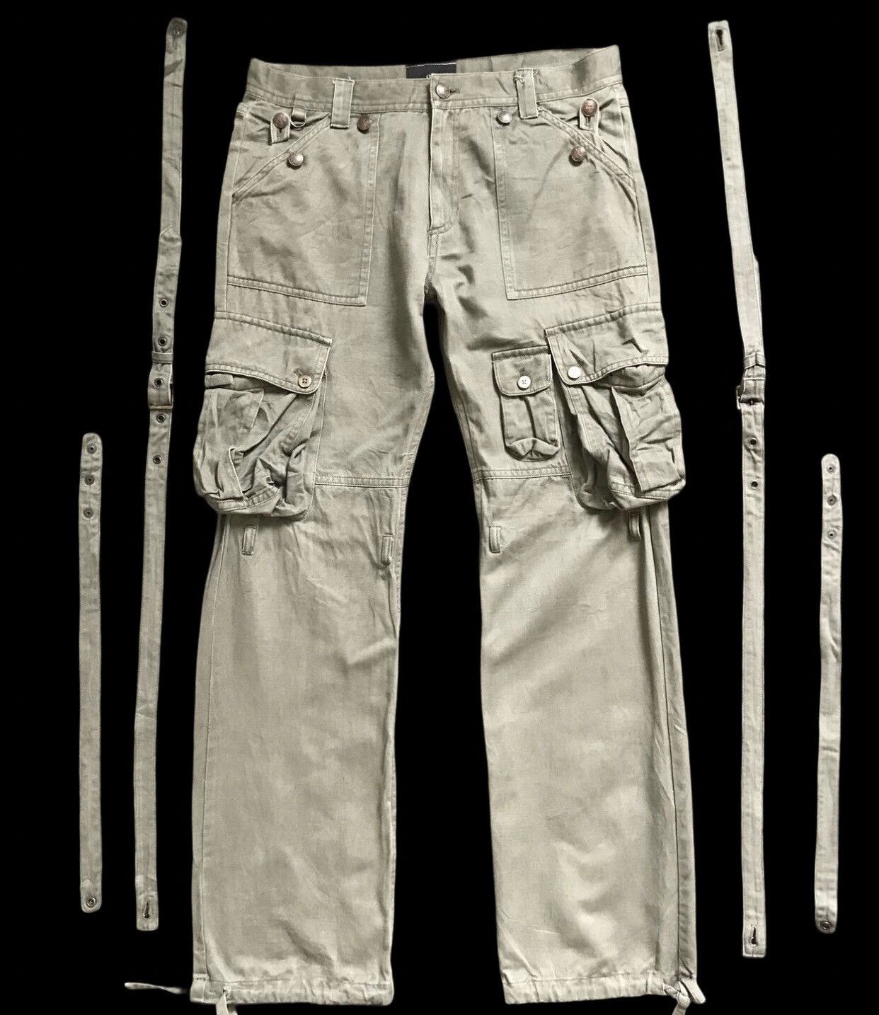 Japanese Brand CP142 CHIL DERIC Japan Bondage Gas Mask Cargo Pant Size US 33 - 2 Thumbnail