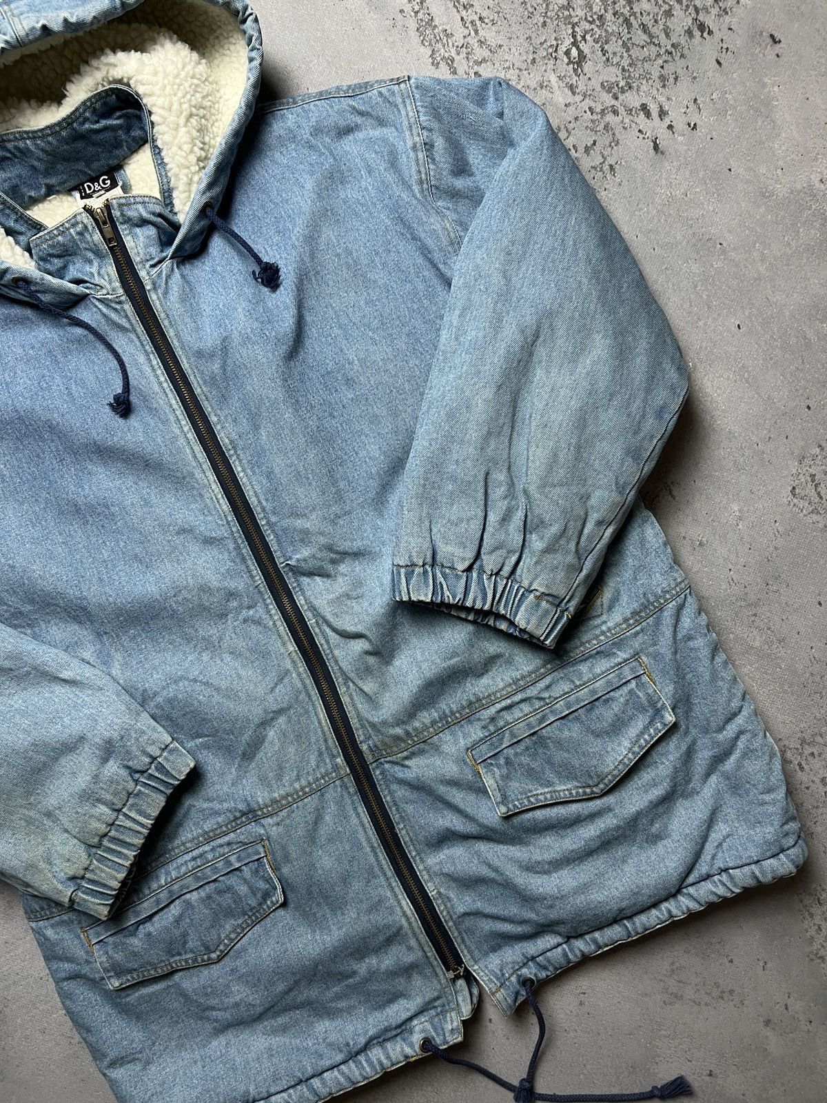 Dolce & Gabbana Vintage Dolce & Gabbana Zip-Up Sherpa Archive Denim Jacket Size US M / EU 48-50 / 2 - 6 Thumbnail