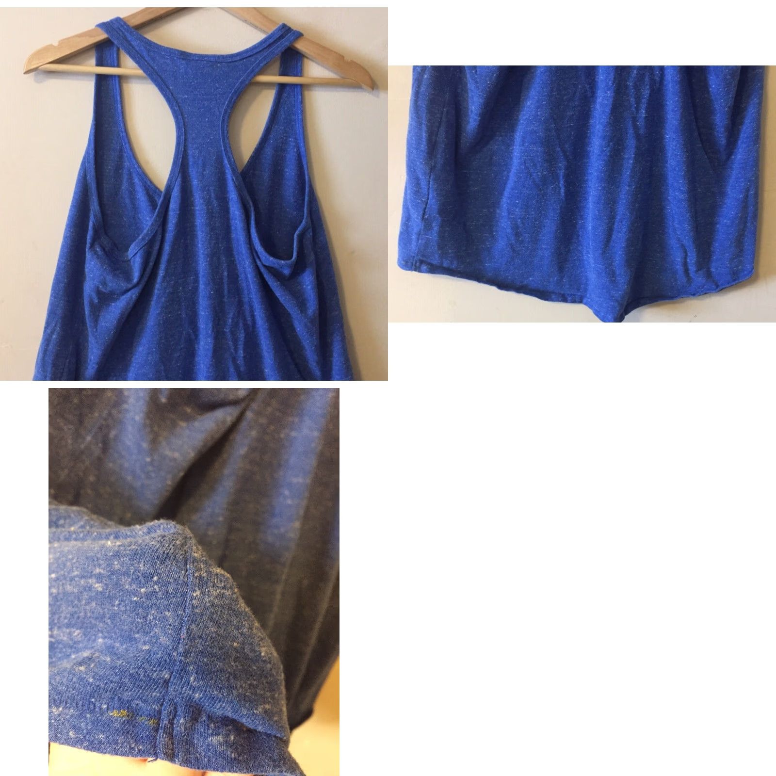 Nike Women's Nike Tank Top Size L Blue Cotton/Poly Stretch Racerback #p17-56 Shirt Womens L Blue Nike Tank Cotton/Poly Stretch Racerback Size L / US 10 / IT 46 - 8 Thumbnail