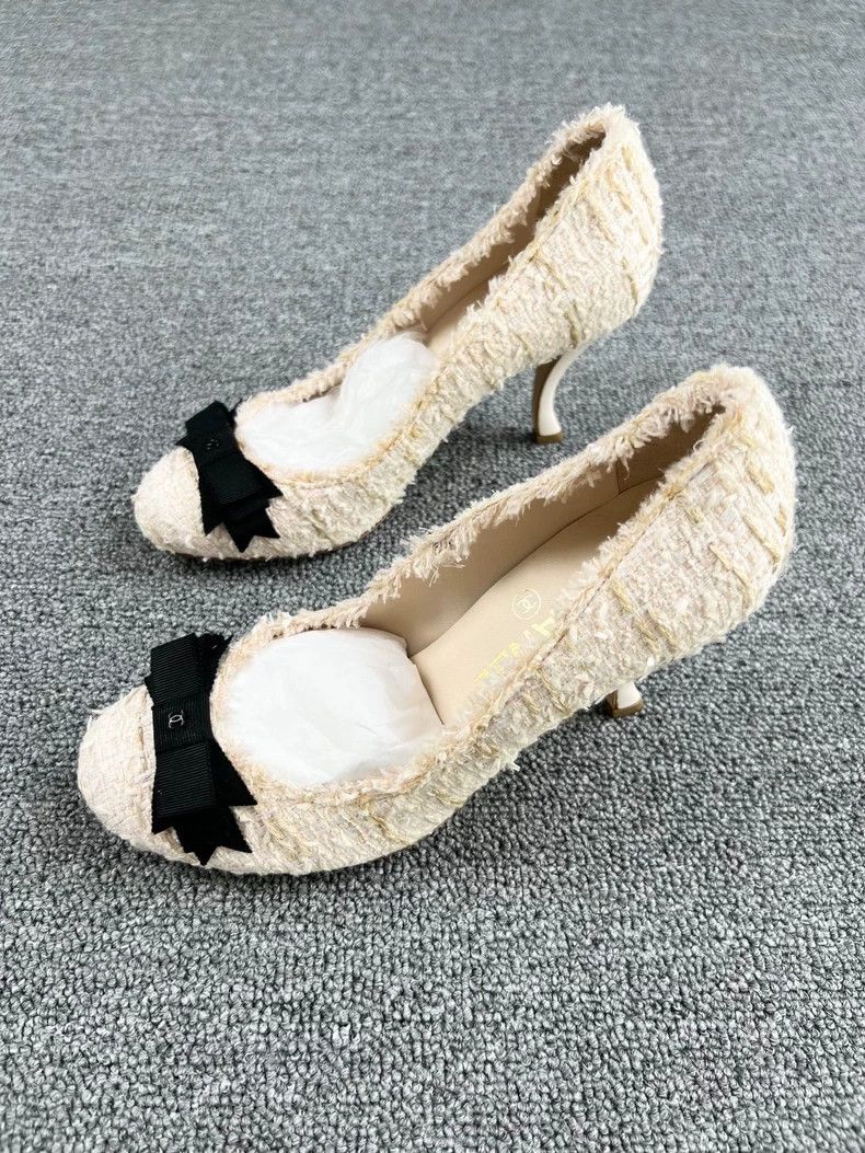 Chanel Chanel Bow Knit High Heel Shoes-yf Size US 5 / EU 37 - 1 Thumbnail