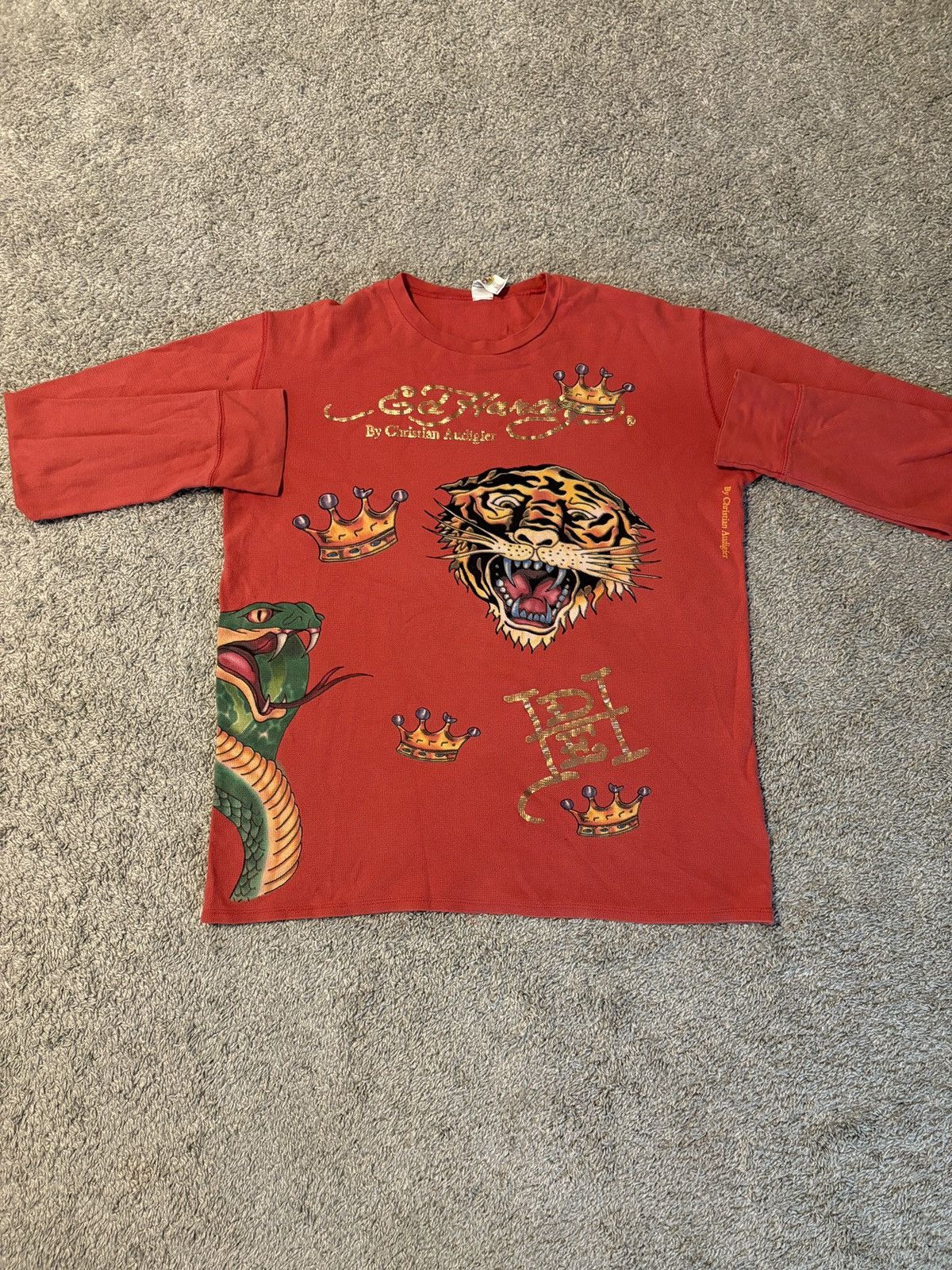 Ed Hardy Vintage Burgundy Ed Hardy Long Sleeve Thermal Size US XL / EU 56 / 4 - 1 Thumbnail