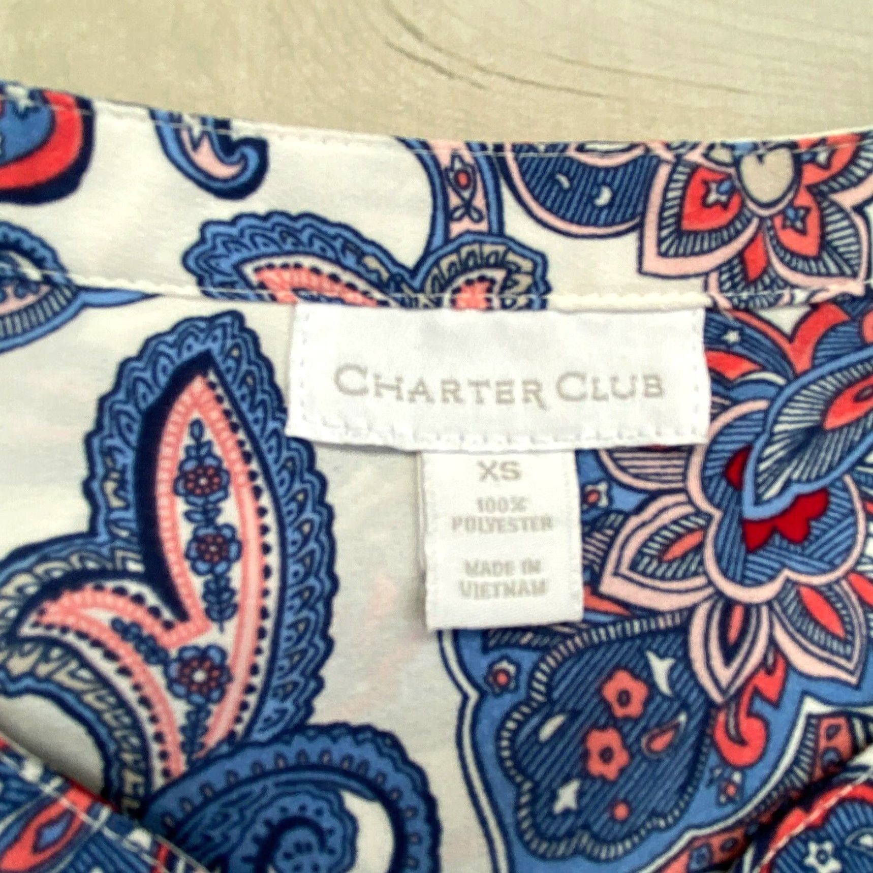 Charter Club Charter Club Womens Blouse V Neck Long Sleeve XS Size XS / US 0-2 / IT 36-38 - 3 Thumbnail