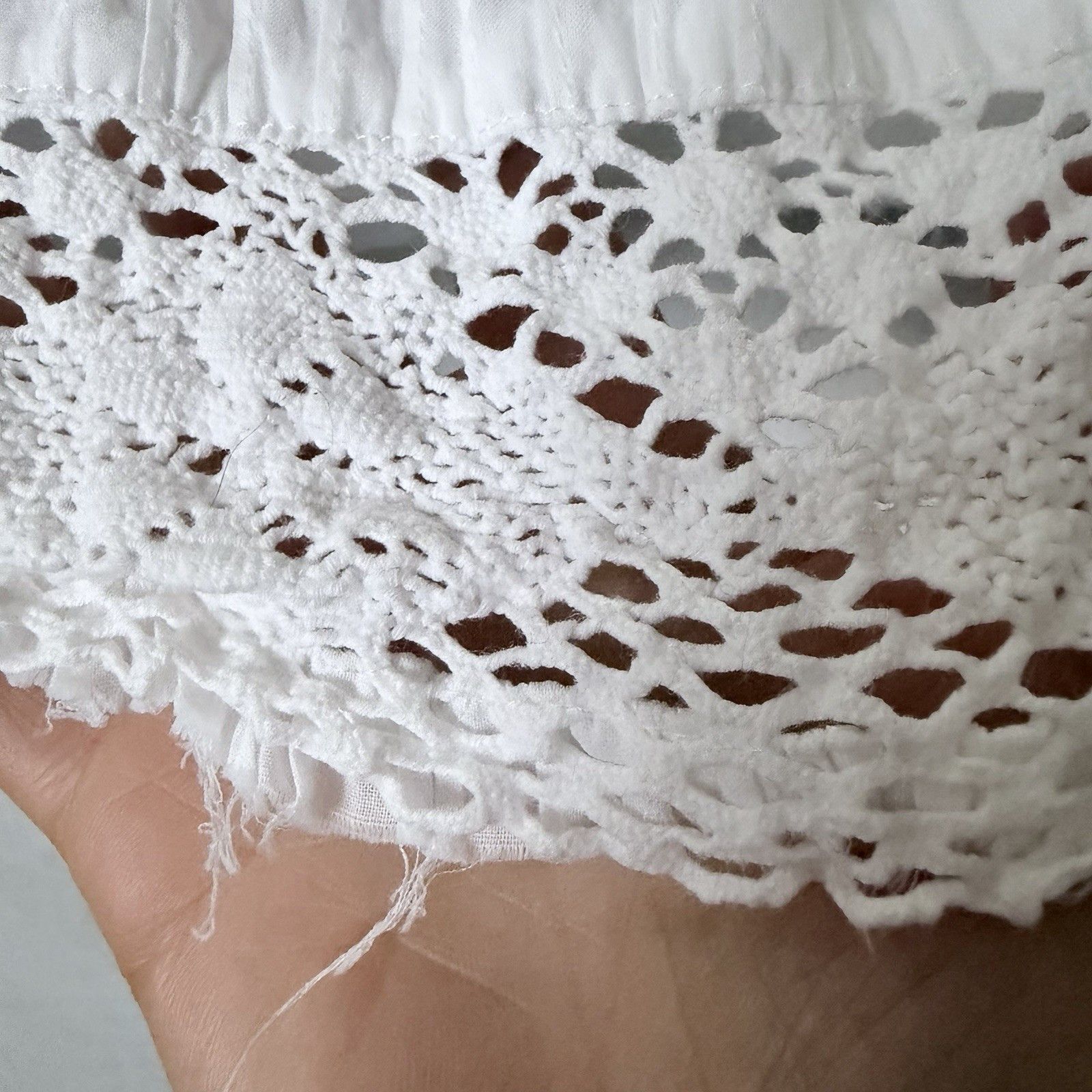 Rebecca Taylor Rebecca Taylor White Crochet Trim Textured Cotton Babydoll Size S / US 4 / IT 40 - 7 Thumbnail