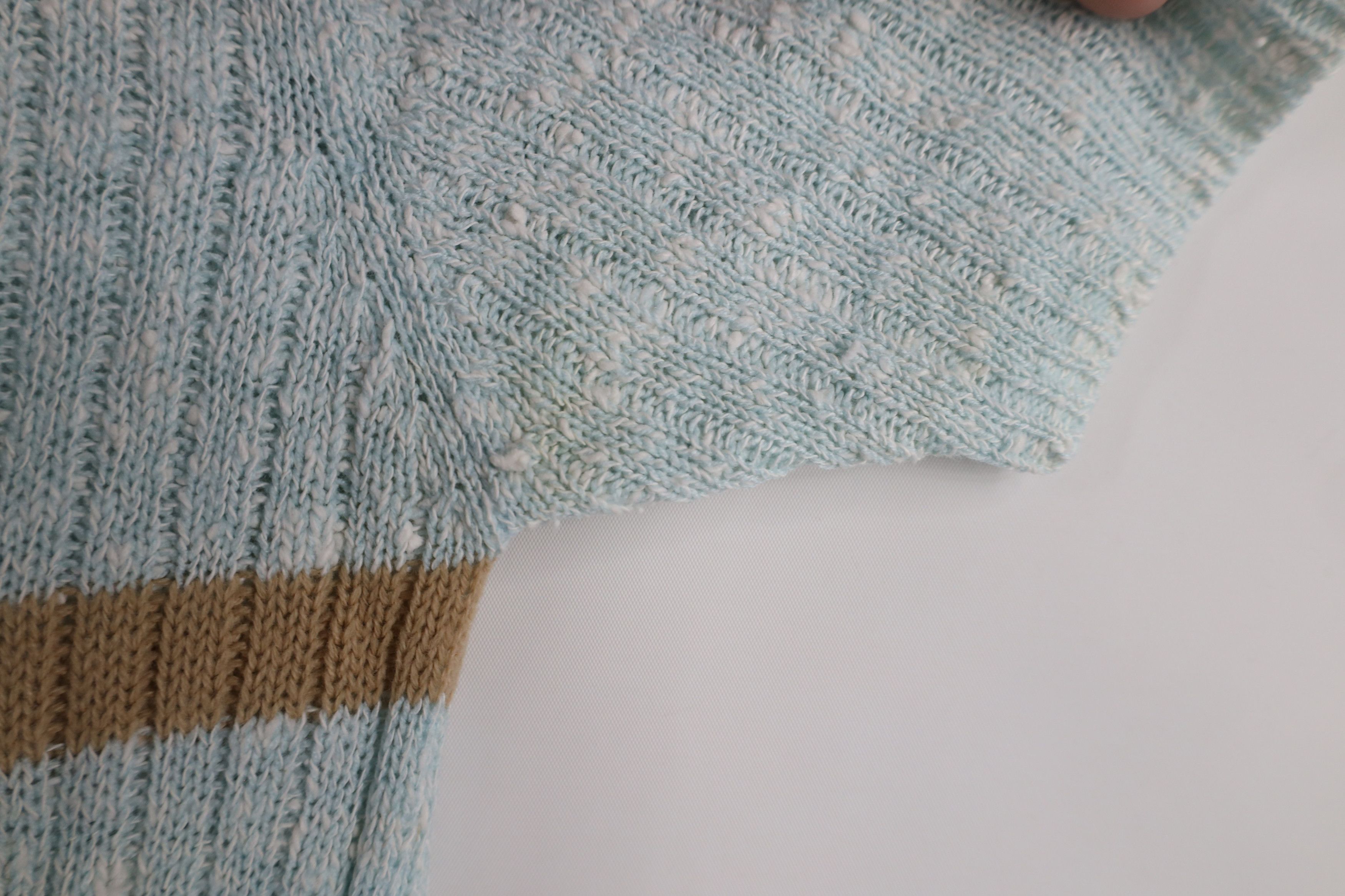 Vintage Vintage 70s Boho Chic Fairy Striped Ribbed Knit T-Shirt Size S / US 4 / IT 40 - 6 Thumbnail