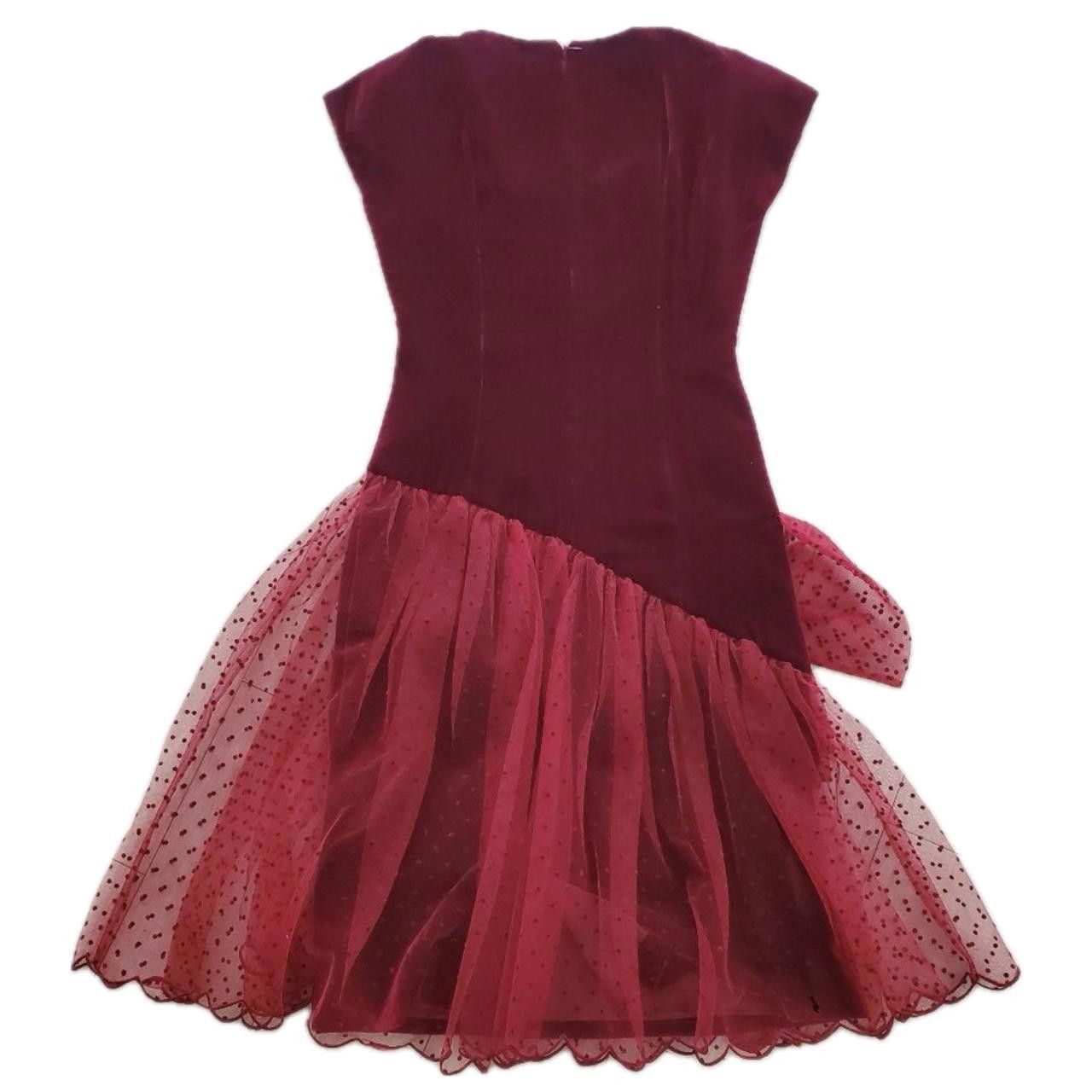 open lace back dress A-Line Tulle Burgundy Long Prom Dress, Burgundy Formal Dresses US 10 / Custom Color