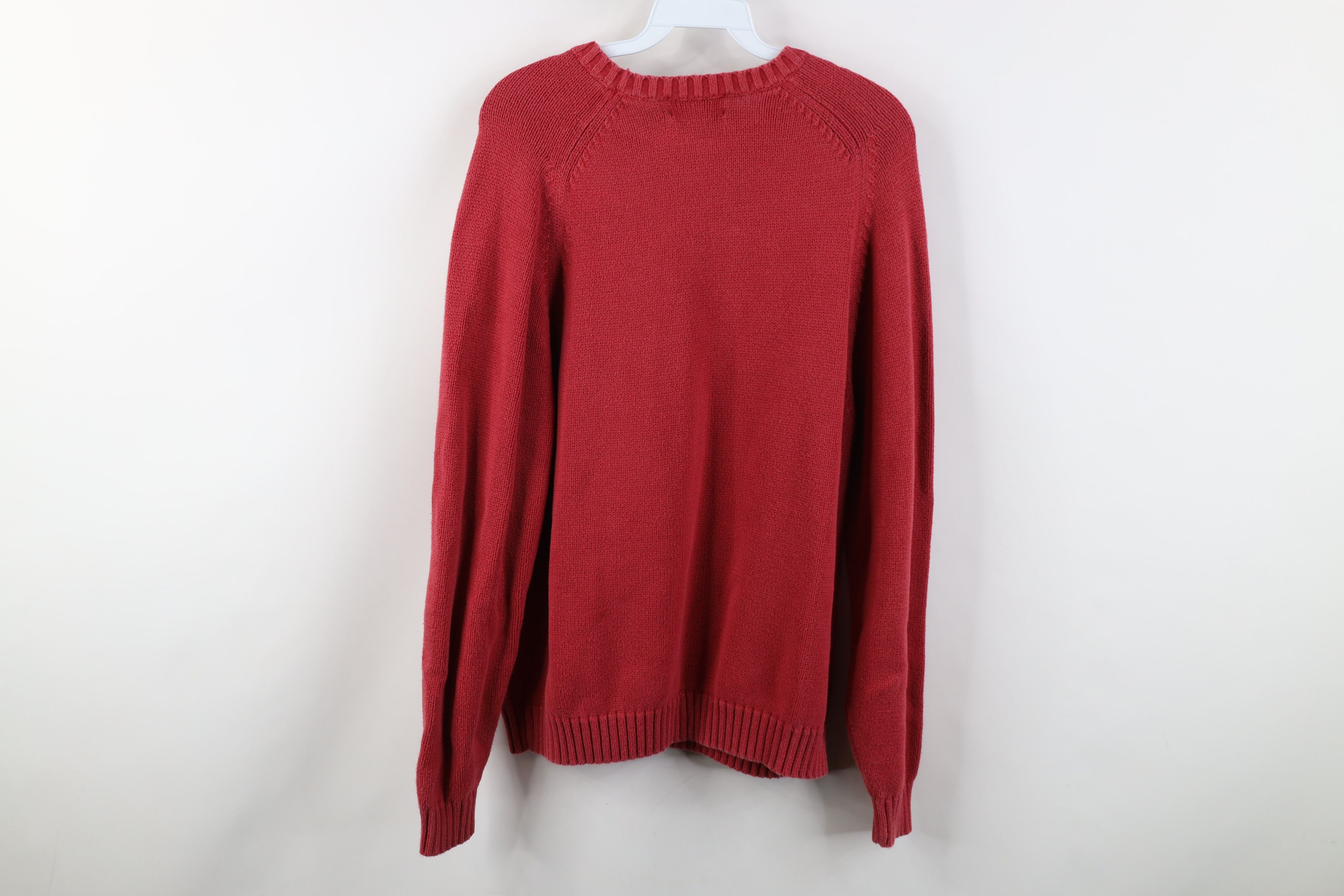 Lands' End Vintage 90s Lands End Cotton Ribbed Knit Sweater Red Japan Size XL / US 12-14 / IT 48-50 - 8 Thumbnail