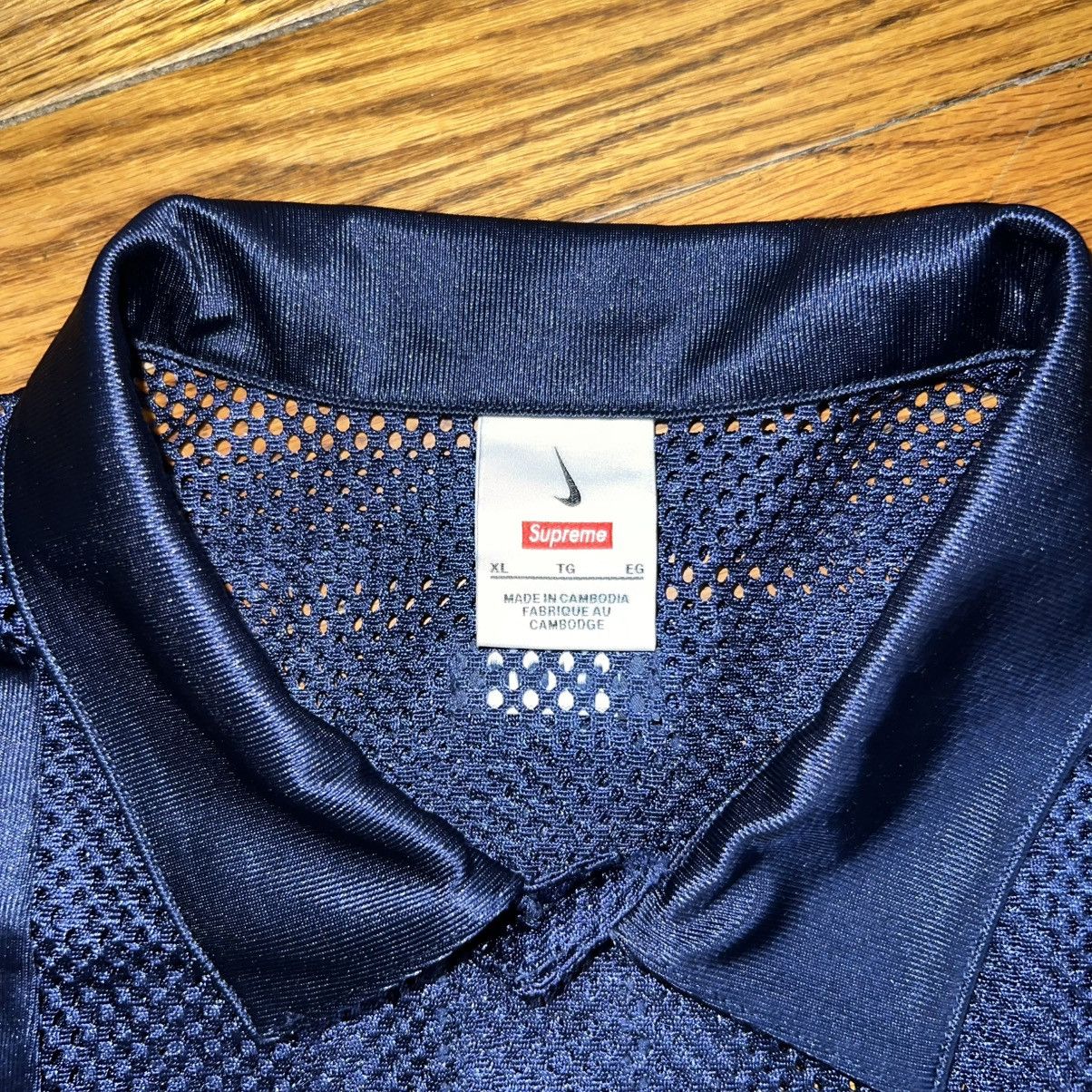 Nike × Supreme Supreme Nike Mesh S/S Shirt Navy Size: Extra Large Size US XL / EU 56 / 4 - 3 Thumbnail