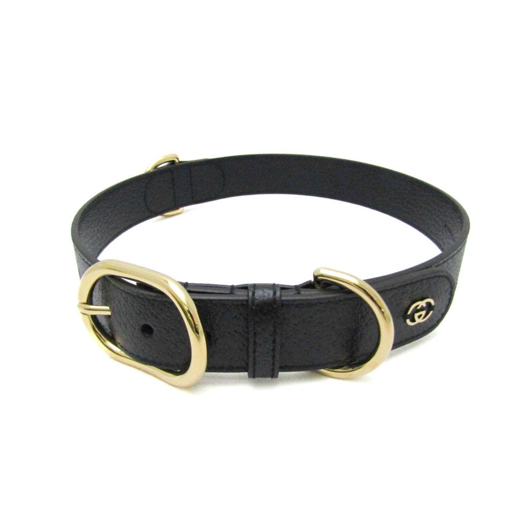Gucci Gucci Interlocking G 695256 Dog Collar Leather Black Size ONE SIZE - 1 Thumbnail