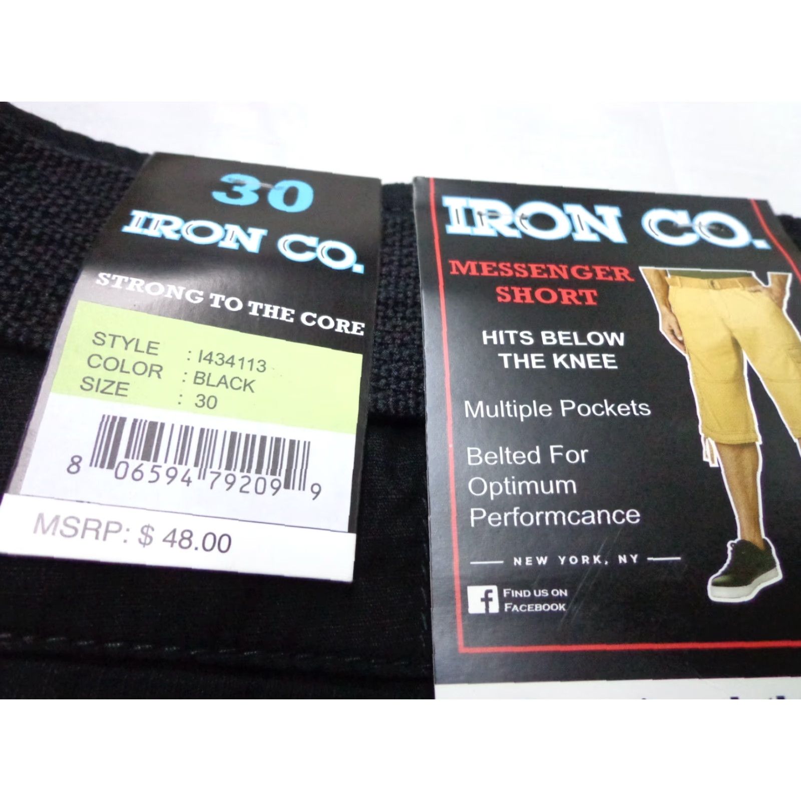 Vintage IRON CO. Messenger Cargo Belted Below Knee Shorts Black Size 30 NEW MEN Regular Cargo Belted 30 Black IRON CO. Size US 30 / EU 46 - 4 Thumbnail