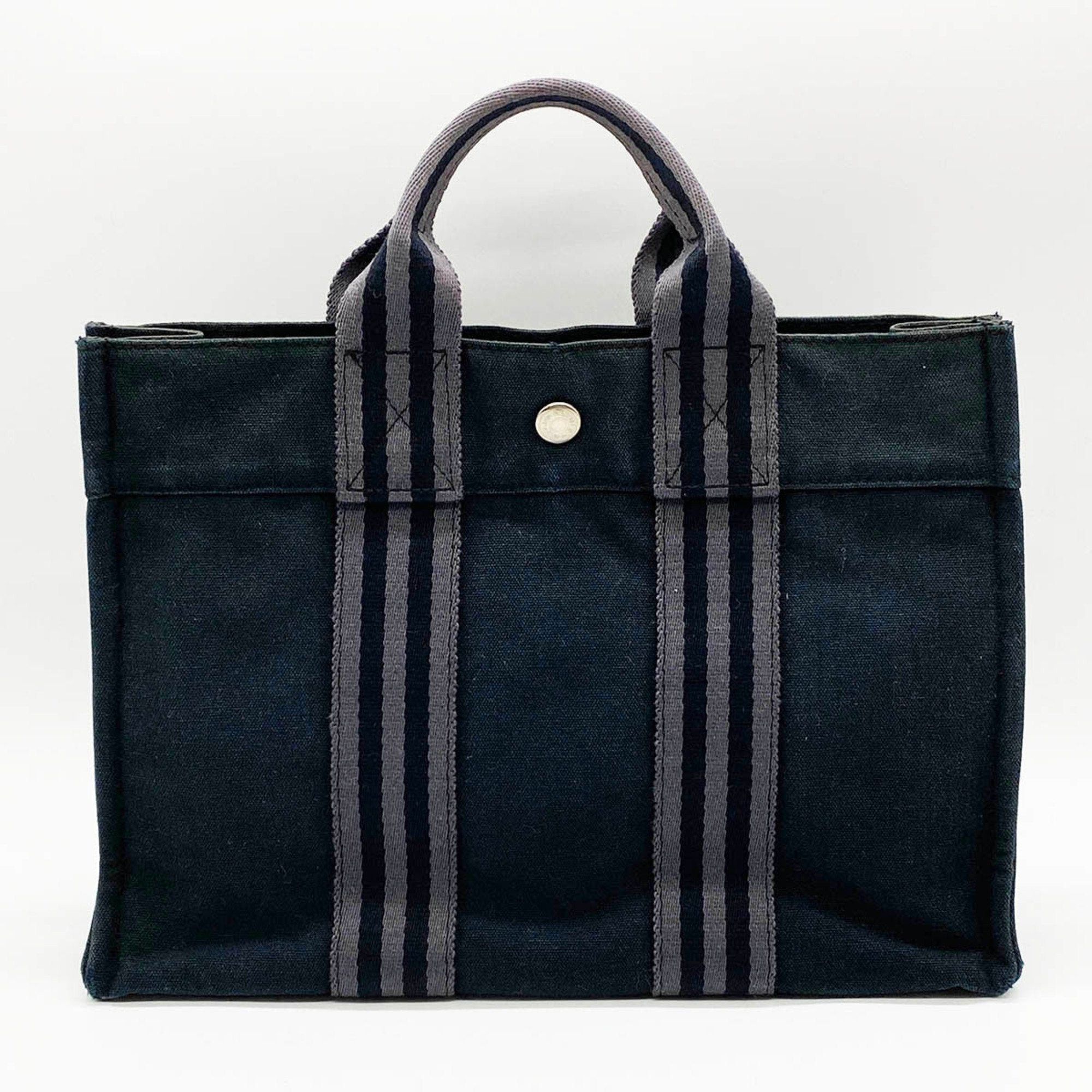 image of Hermes Four Toe Pm Tote Bag Canvas Black Women's Men's