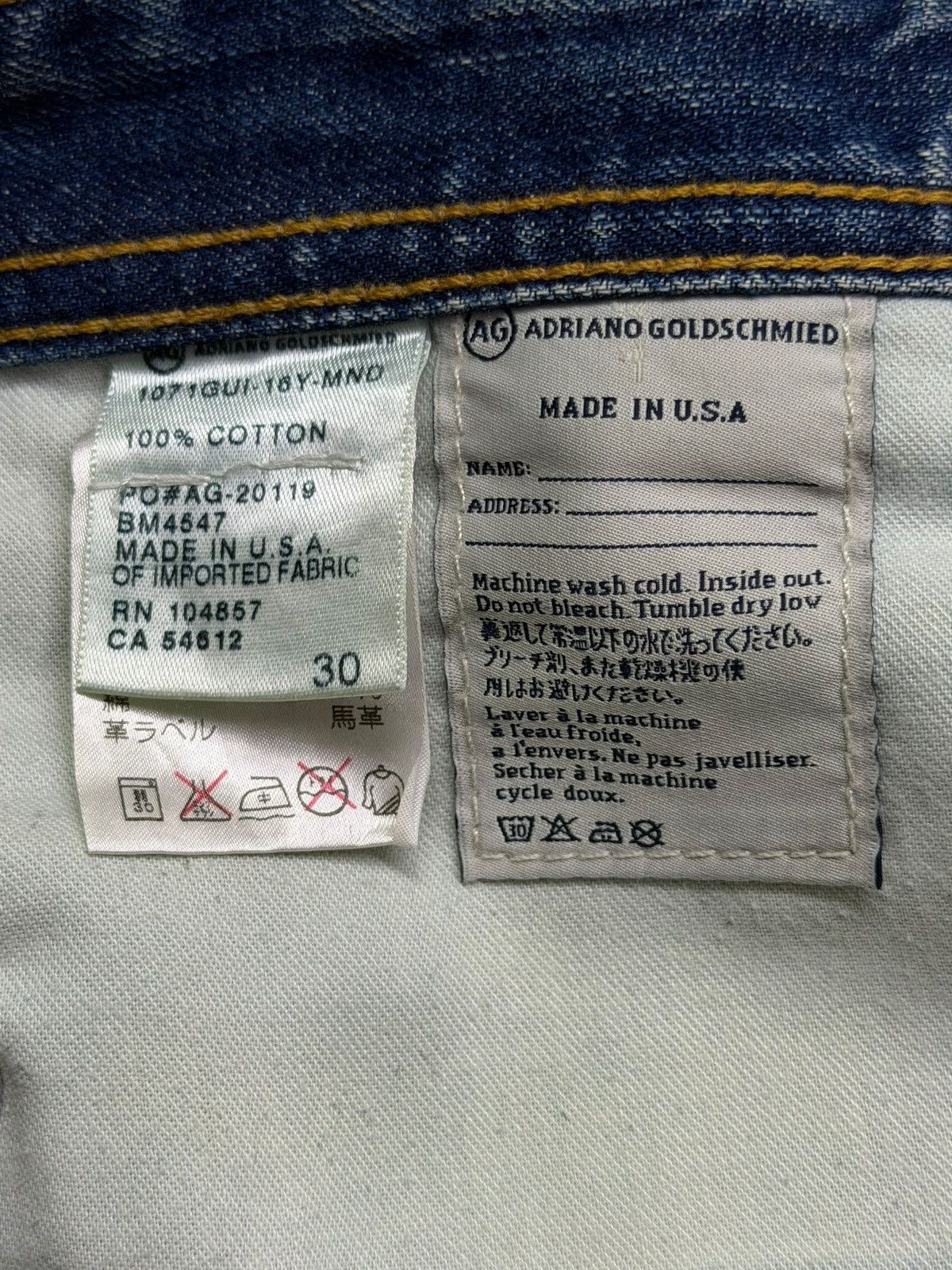 AG Adriano Goldschmied Vintage AG Adriano Goldschmied Destroyed Vintage Wash Denim Size US 33 - 10 Thumbnail
