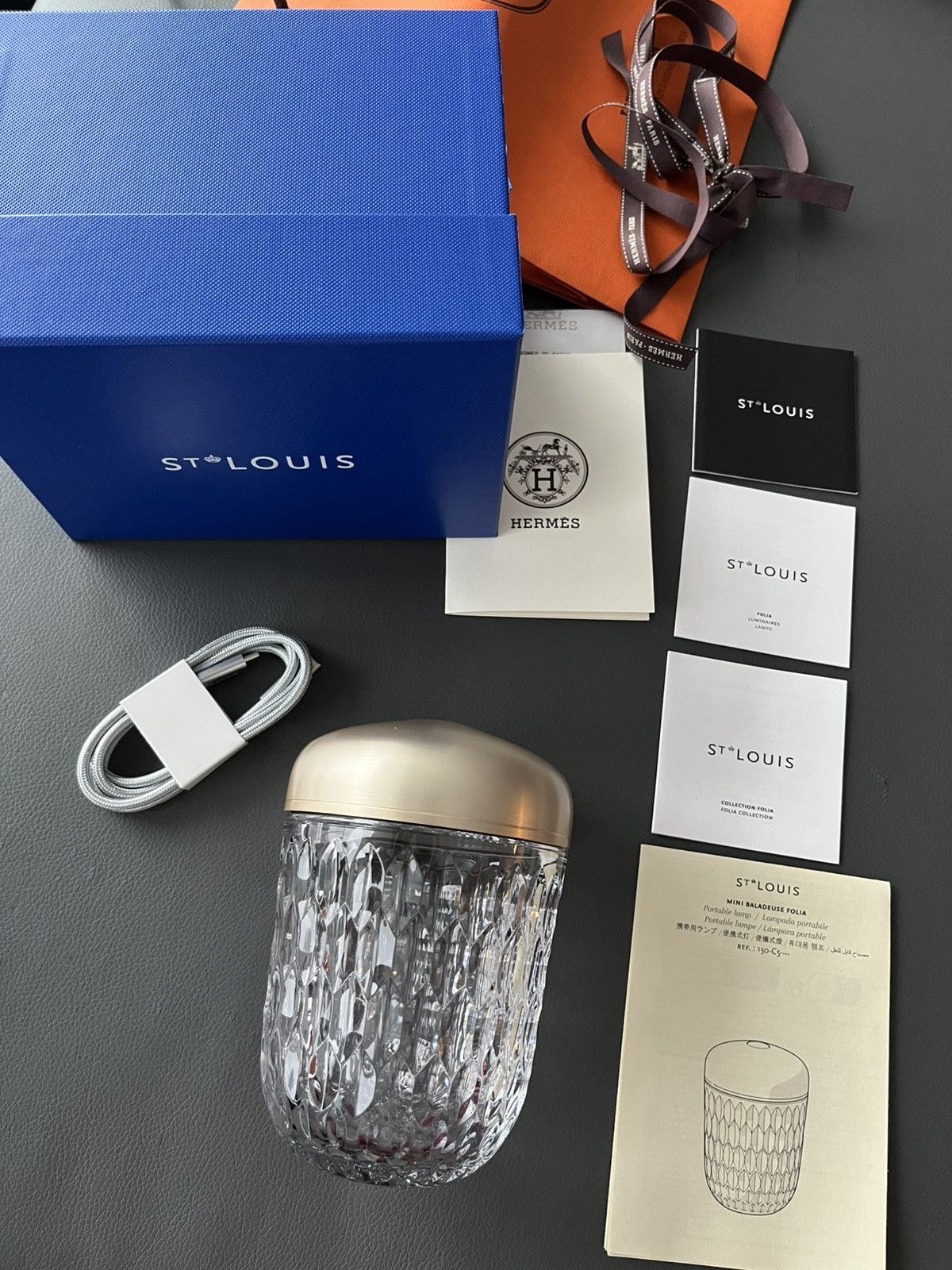 Hermes Brand New Giftable Hermes St Louis Folia Mini Portable Lamp Size ONE SIZE - 16 Thumbnail