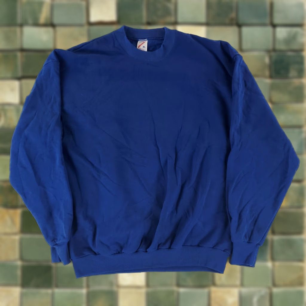 Jerzees VINTAGE Jerzees Sweatshirt 90s Blue Long Sleeve Mens XL Pullover Shirt Size US XL / EU 56 / 4 - 1 Thumbnail
