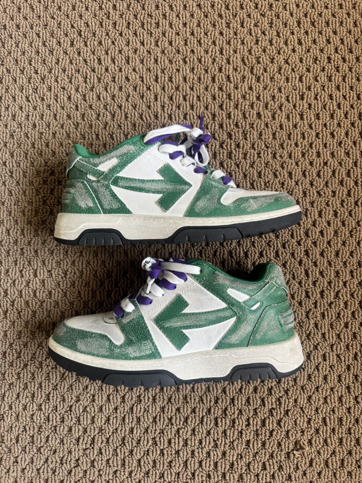 Off-White Off-White Out of Office Vintage Leather 'White Green' Size US 6 / EU 39 - 1 Thumbnail