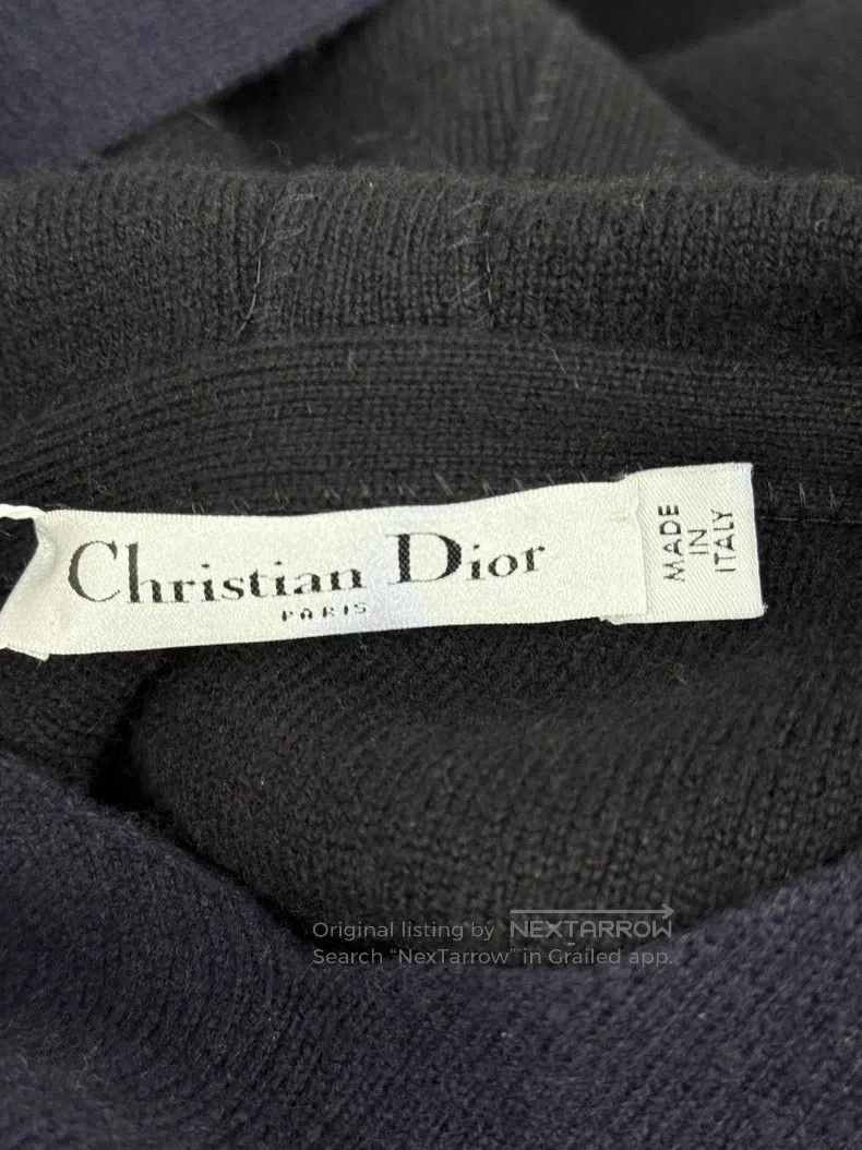 Dior Dior Dark blue long hooded 8-character cashmere sweater Size XS / US 0-2 / IT 36-38 - 4 Thumbnail