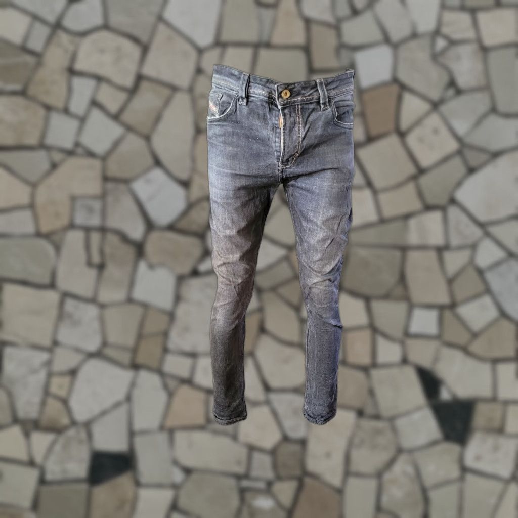 Diesel Diesel Industry Jeans – W34 – Grey – Regular Denim Jeans – 34 in Waist – Dark Wash – Men Size US 34 / EU 50 - 1 Thumbnail