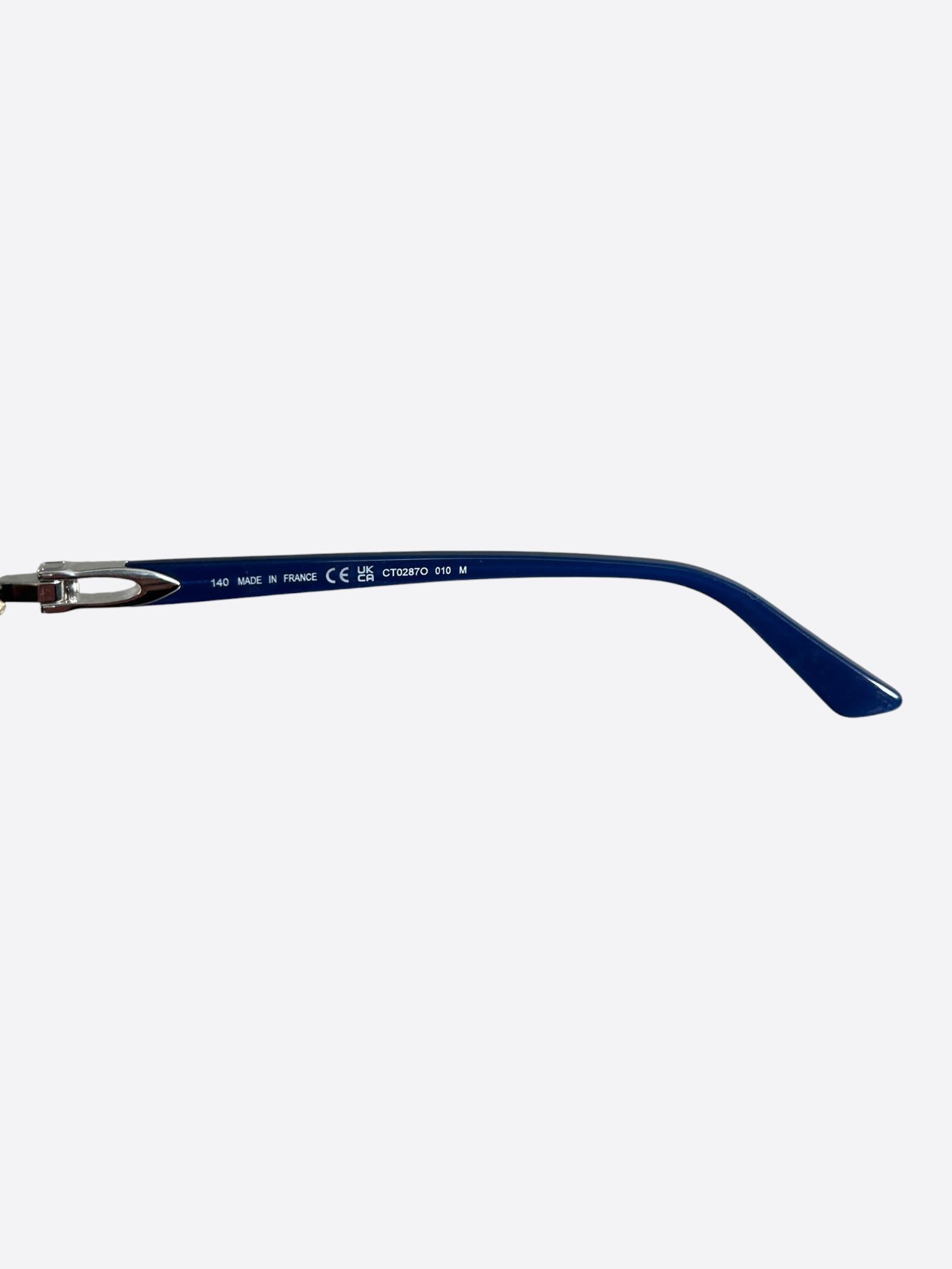 Cartier Cartier Blue & Silver Tinted Glasses Size ONE SIZE - 4 Thumbnail