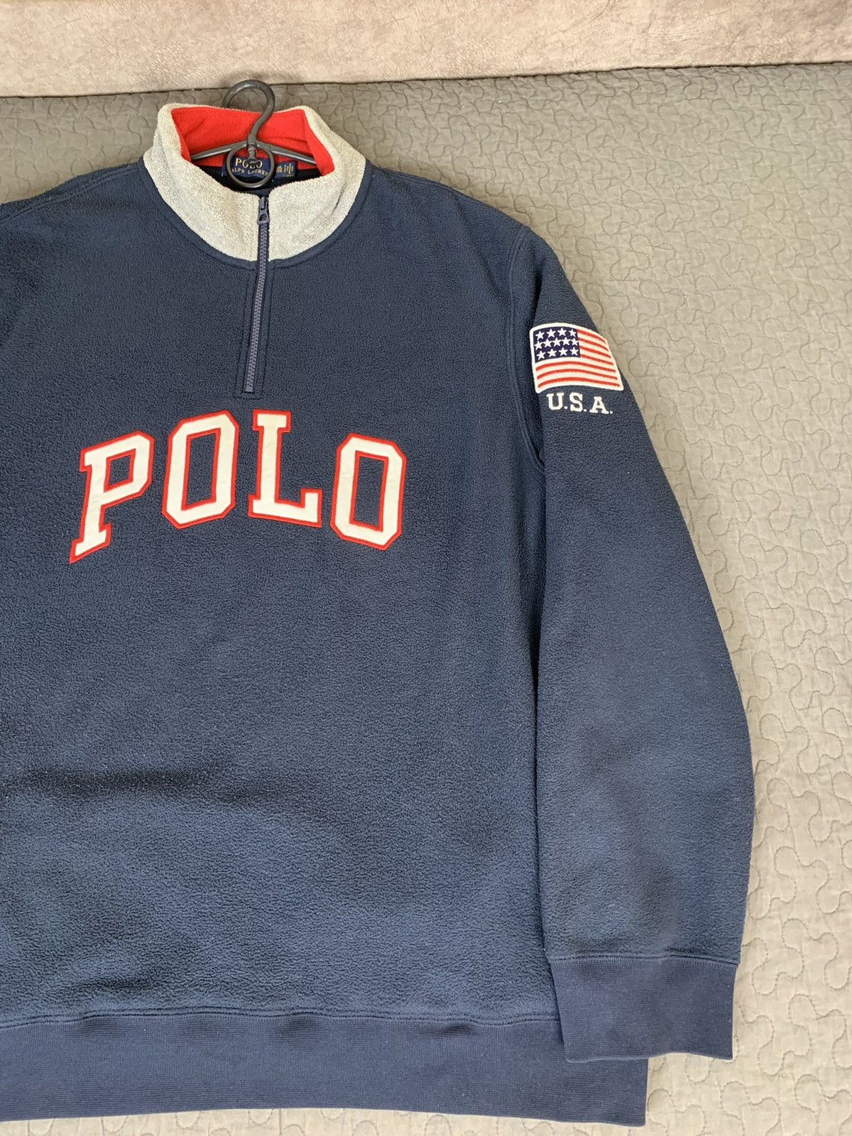 Polo Ralph Lauren Polo Ralph Lauren USA Big Logo Fleece Pullover Size US XXL / EU 58 / 5 - 13 Thumbnail