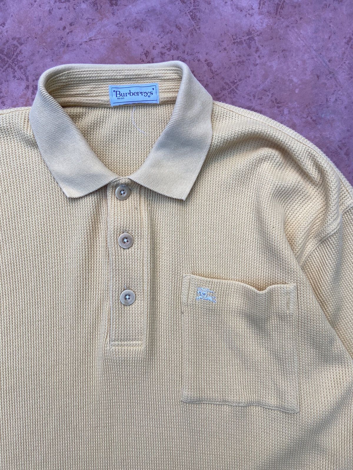 Burberry Vintage Burberry polo t shirt waffle Size US L / EU 52-54 / 3 - 4 Thumbnail