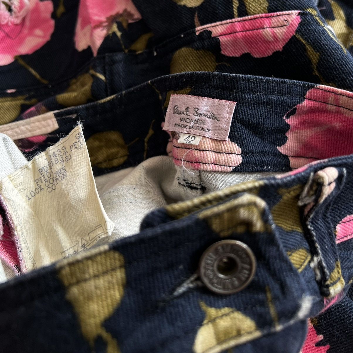 Paul Smith × Vintage Vintage PAUL SMITH FLORAL JEANS SKIRT Size 32" / US 10 / IT 46 - 8 Thumbnail