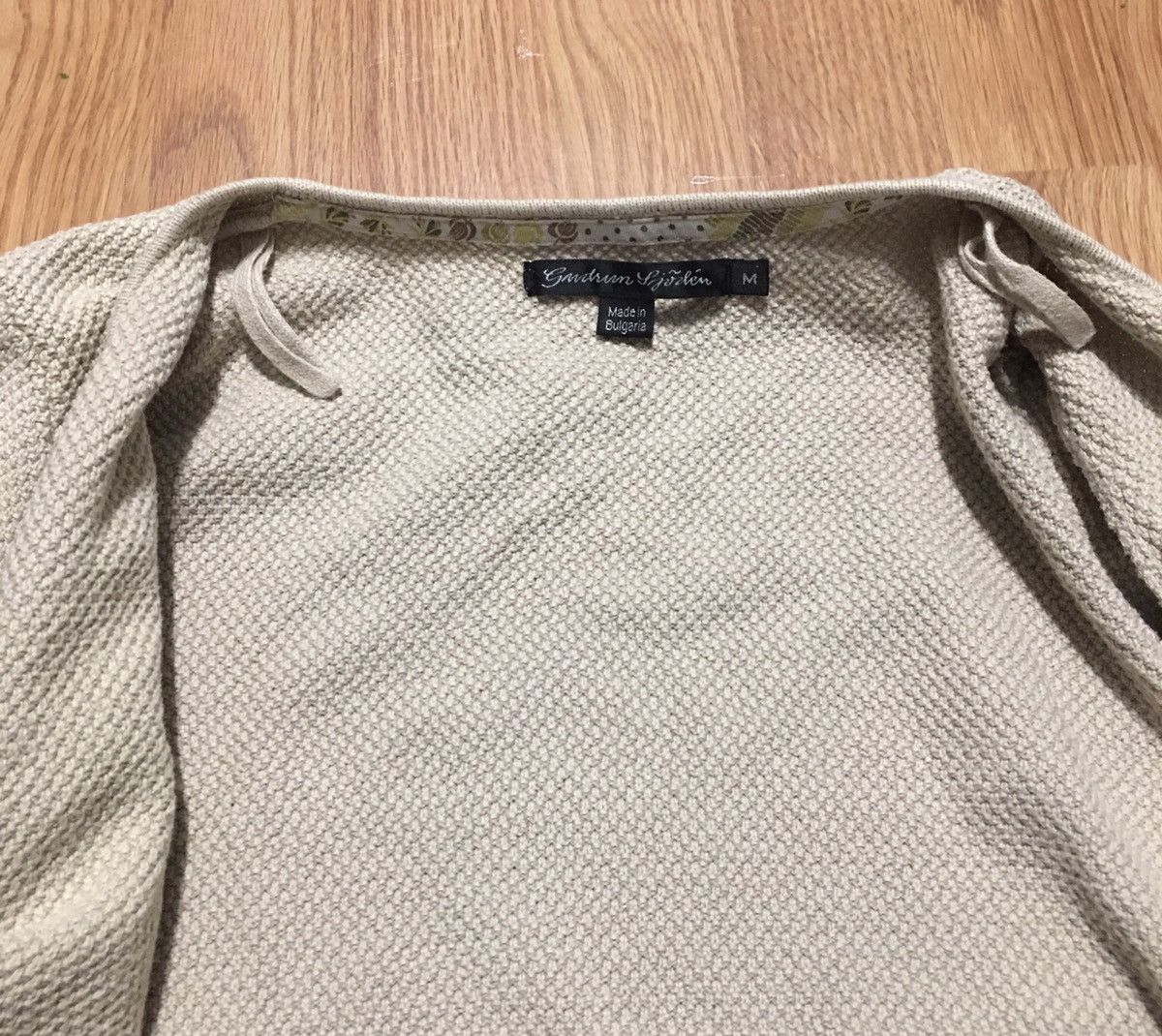 Designer GUDRUN SJODEN Beige Knit Cardigan Sweater Size M Size M / US 6-8 / IT 42-44 - 10 Thumbnail
