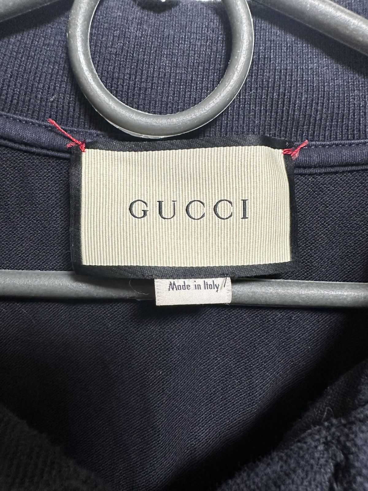 Gucci Gucci Dark Navy Bee Embroidered Pique Cotton Polo XXL Size US XXL / EU 58 / 5 - 3 Thumbnail