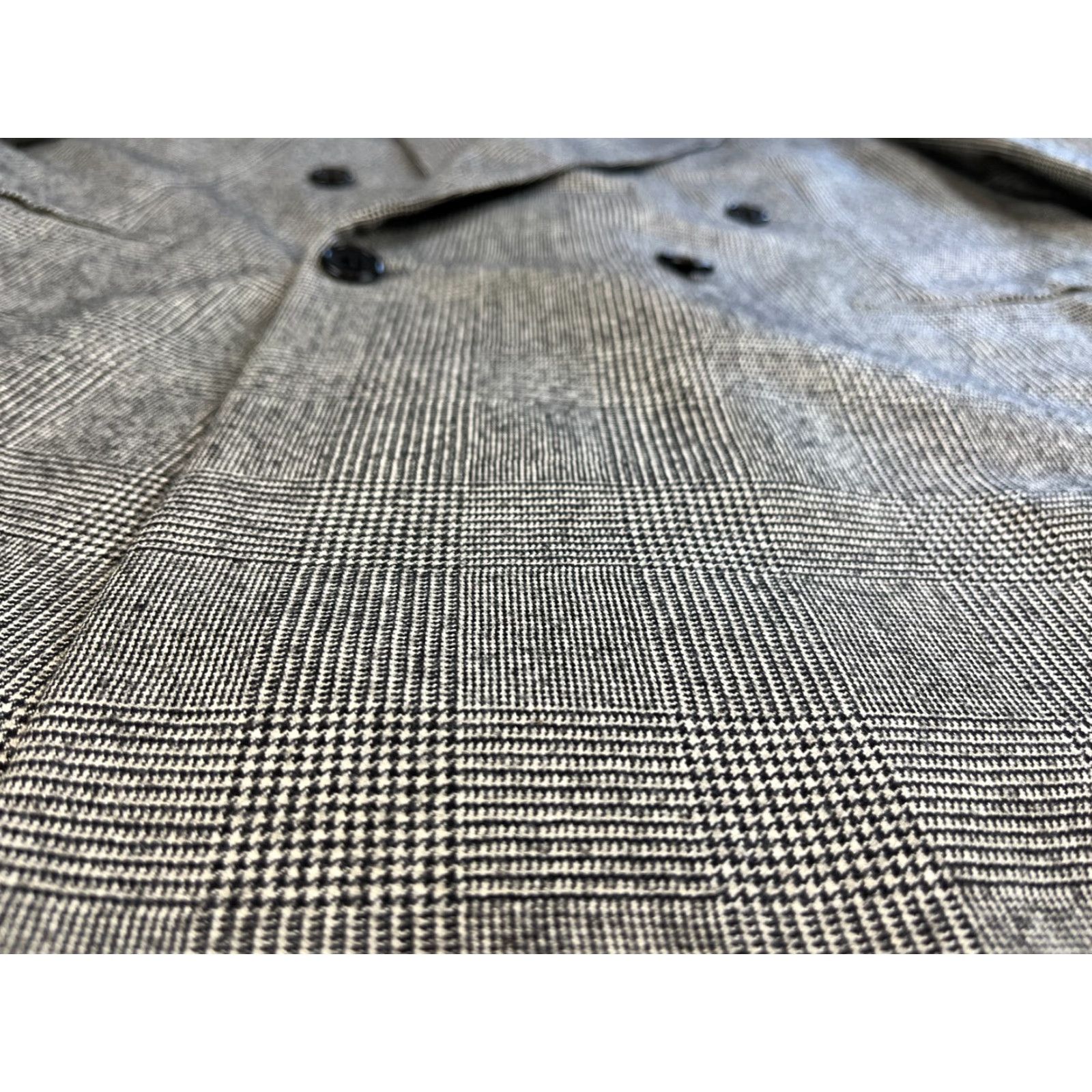 Neiman Marcus VINTAGE Neiman Marcus Men's Blazer Wool Double Breasted Plaid 40 Gray Jacket 90s Classic Designer Shoulder Pads Size 40R - 7 Thumbnail
