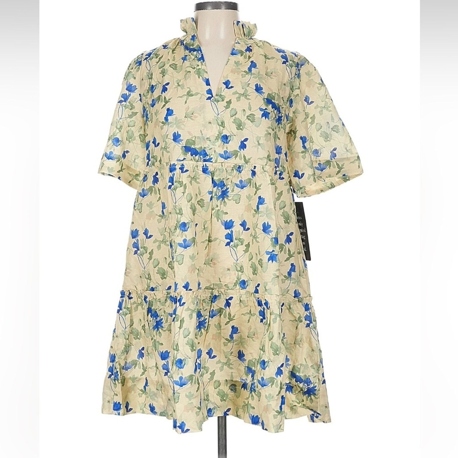 & Other Stories NWT Tuckernuck Blue Floral Casual Dress Size L / US 10 / IT 46 - 2 Thumbnail