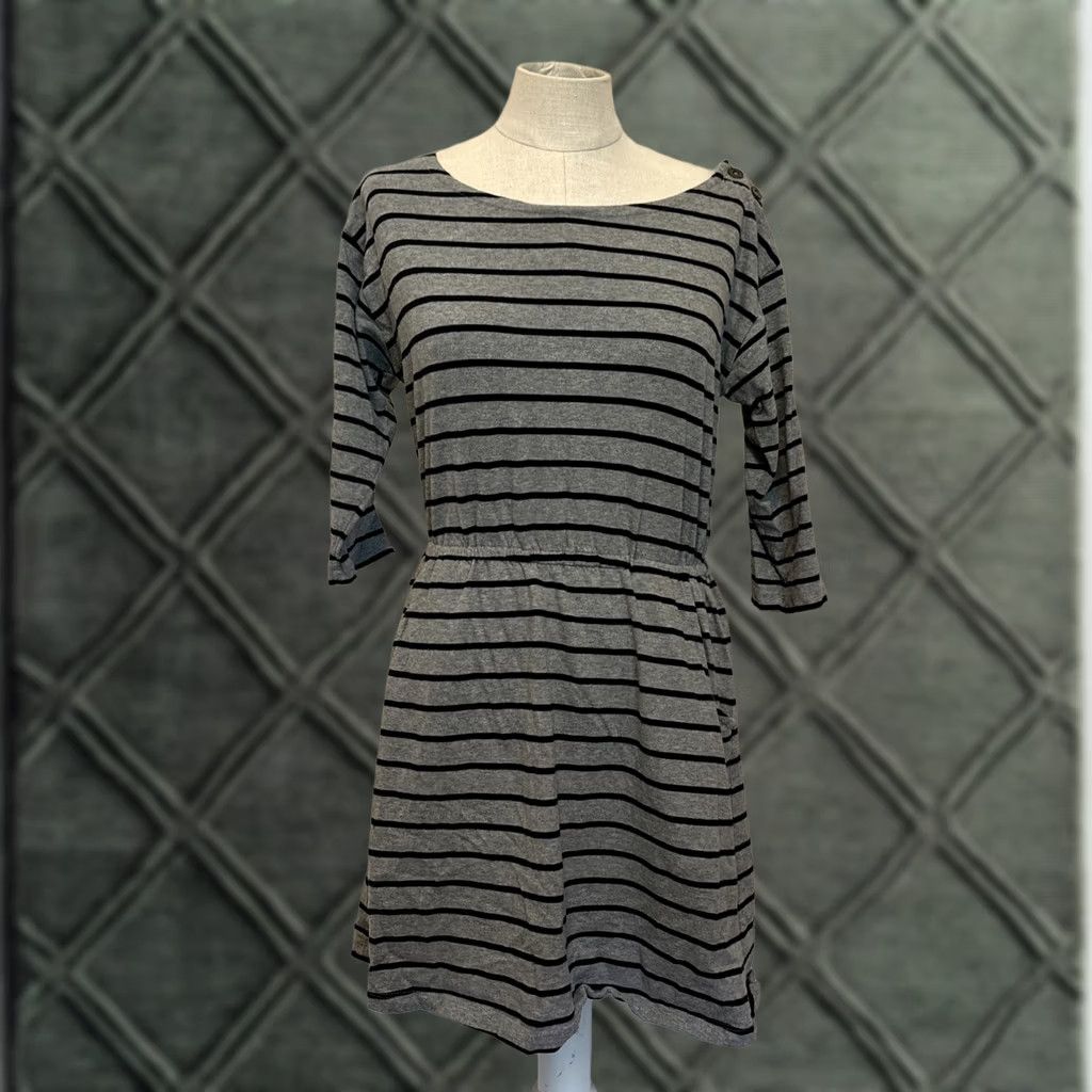 grey t shirt dress forever 21 Forever 21 Juniors Med Gray Striped T-Shirt knit pockets stretch comfy Ebay