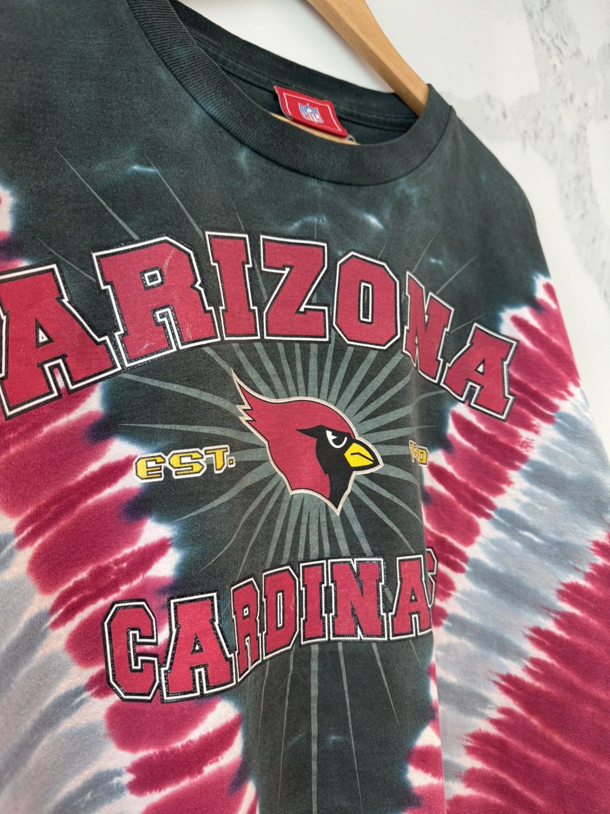 NFL Vintage 1990’s Arizona Cardinals NFL Tie Dye T Shirt Size US XL / EU 56 / 4 - 5 Thumbnail