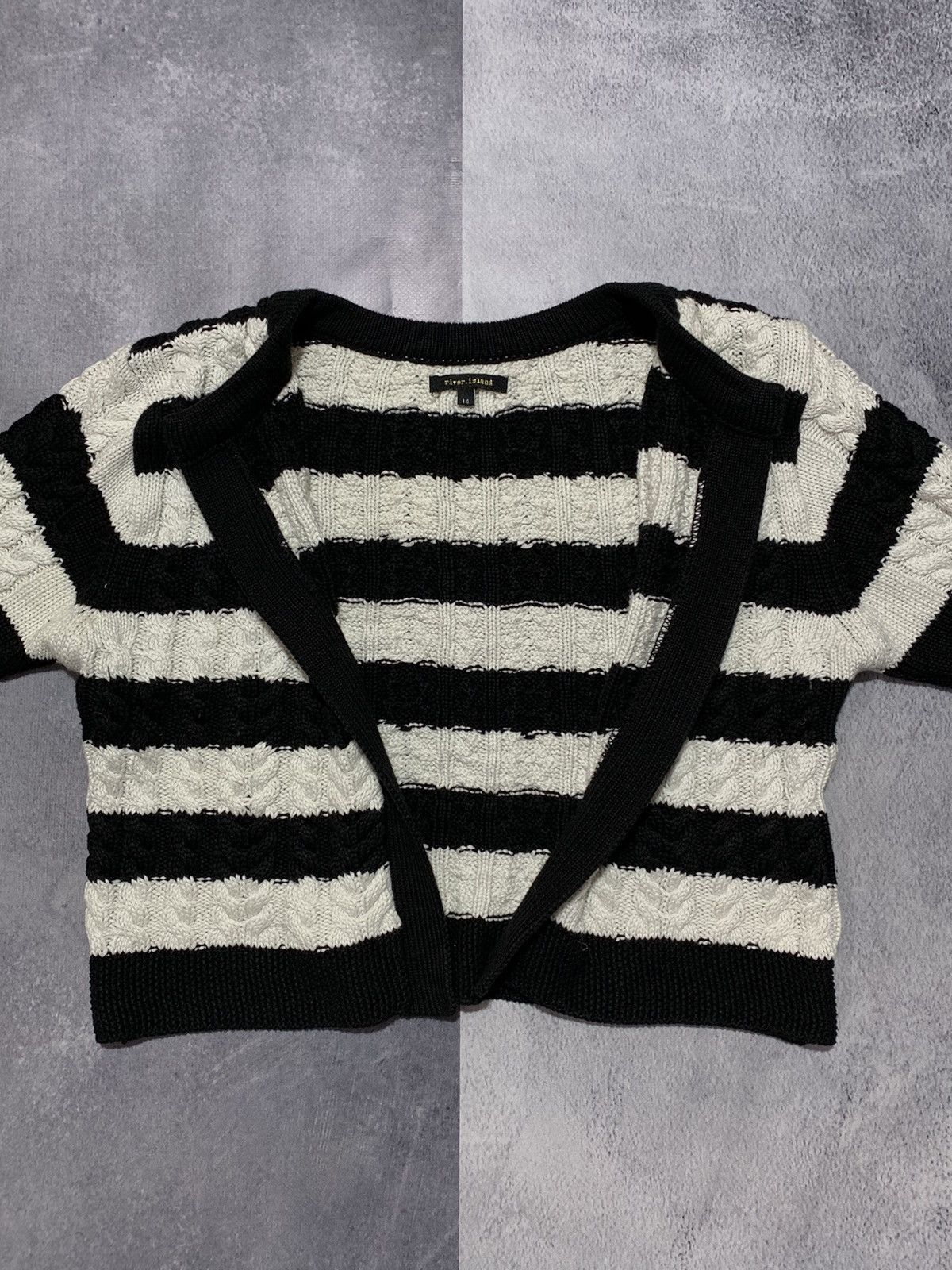 Japanese Brand × Vintage Vintage Y2K cropped stripped knitwear cardigan size L Size L / US 10 / IT 46 - 5 Thumbnail