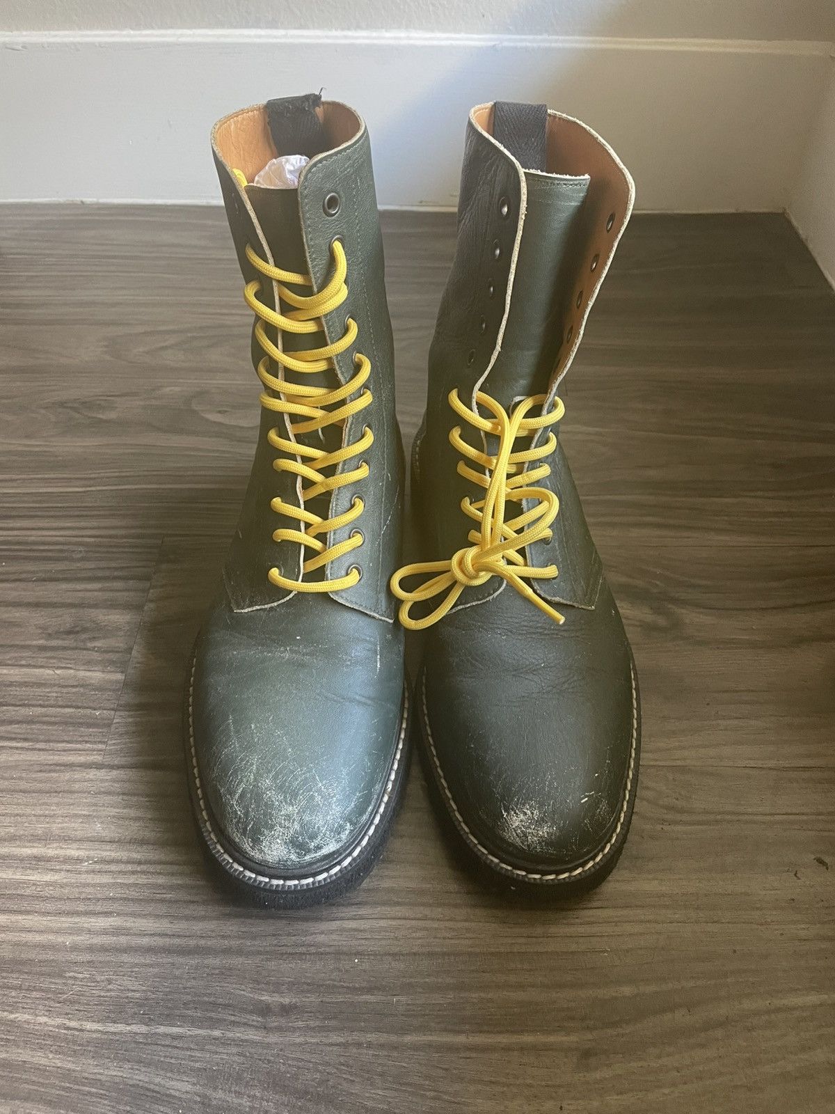 Maison Margiela FW17 Distressed Green Combat Boot Size US 10 / EU 43 - 2 Thumbnail