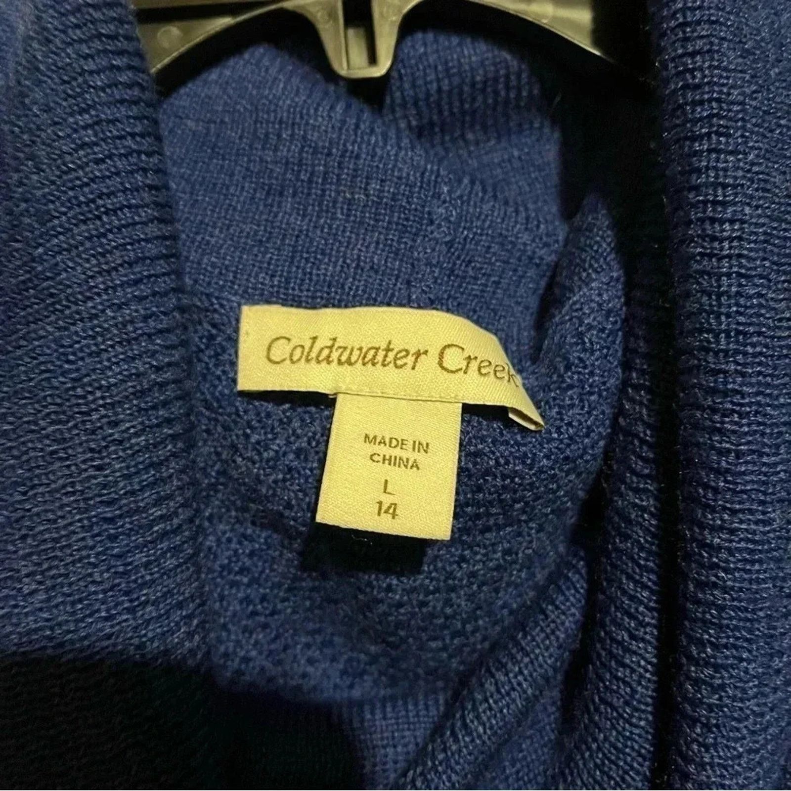 Coldwater Creek Coldwater Creek size L Sapphire Wool Blend Cowl Neck Sweater Size L / US 10 / IT 46 - 2 Thumbnail