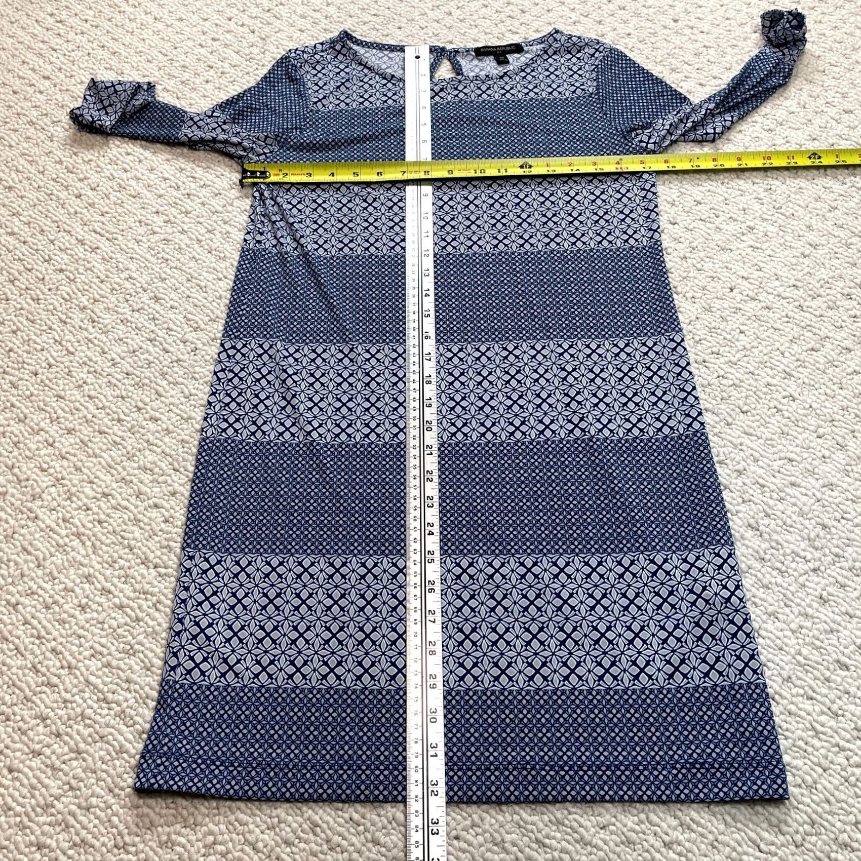 Banana Republic Banana Republic Dress Women XS Blue Striped Knee Length Long Sleeve A-Line Shirt Dress Business Casual Formal Workwear Year nothing Size XS / US 0-2 / IT 36-38 - 2 Thumbnail