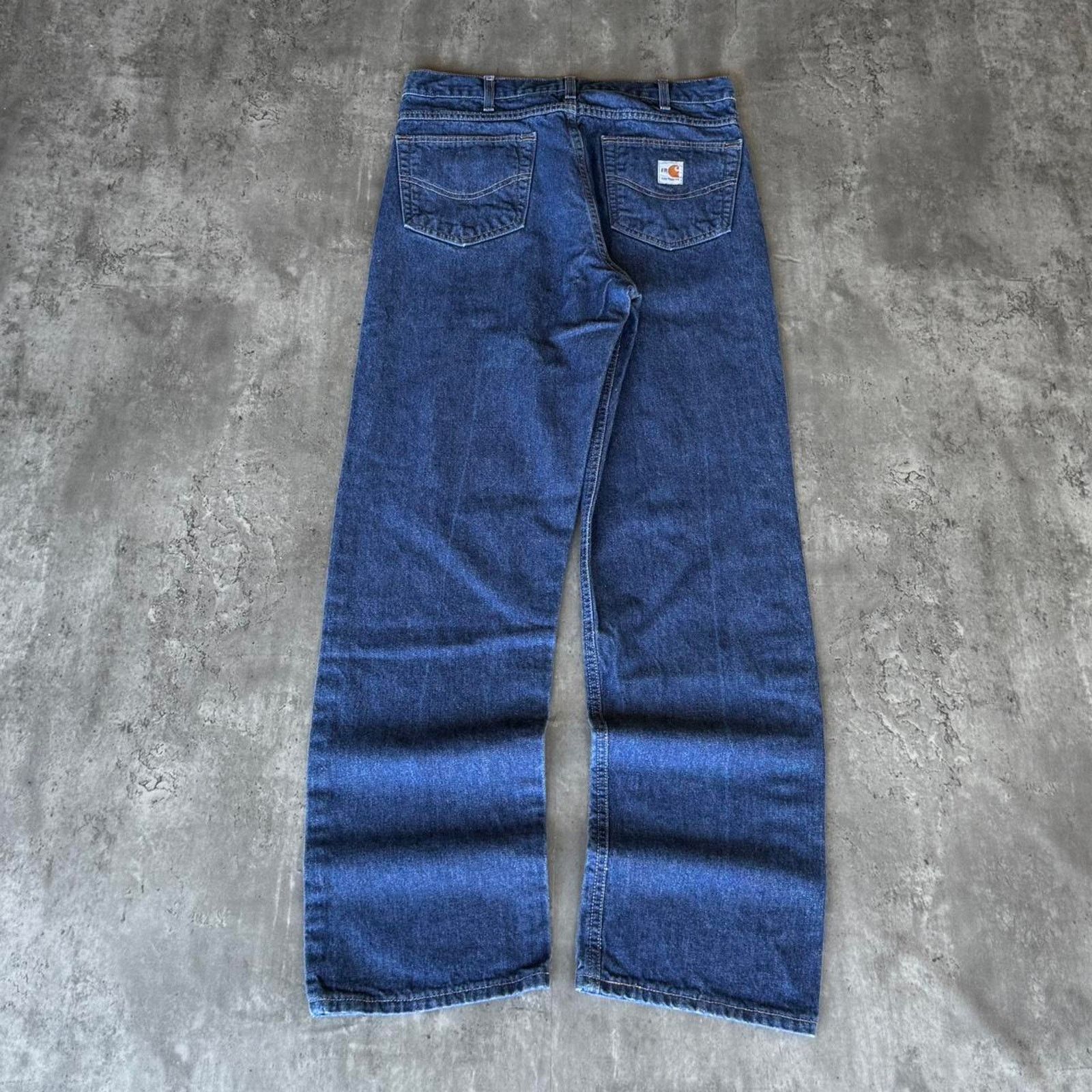 Carhartt × Carhartt Wip × Vintage Crazy Carhartt Baggy Carpenter Skater Denim Jeans USA Made Size US 33 - 1 Thumbnail