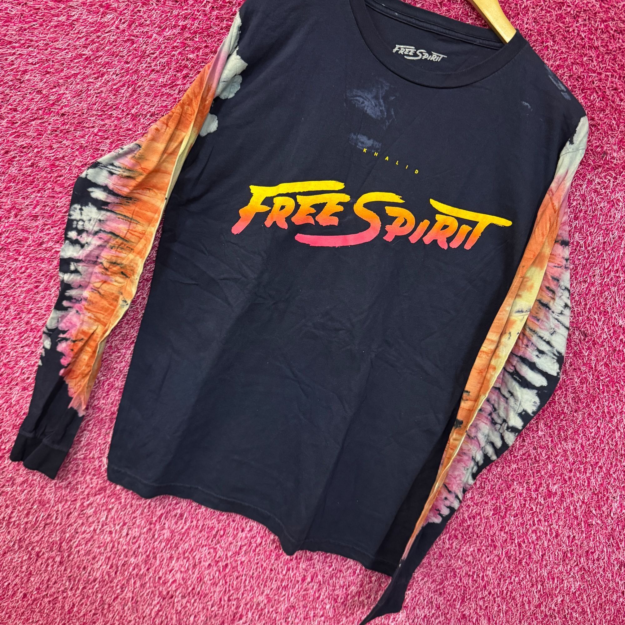Rap Tees Khalid Free Spirit Spell Out Tour Wing Dyed Long Sleeve M Size US M / EU 48-50 / 2 - 3 Thumbnail