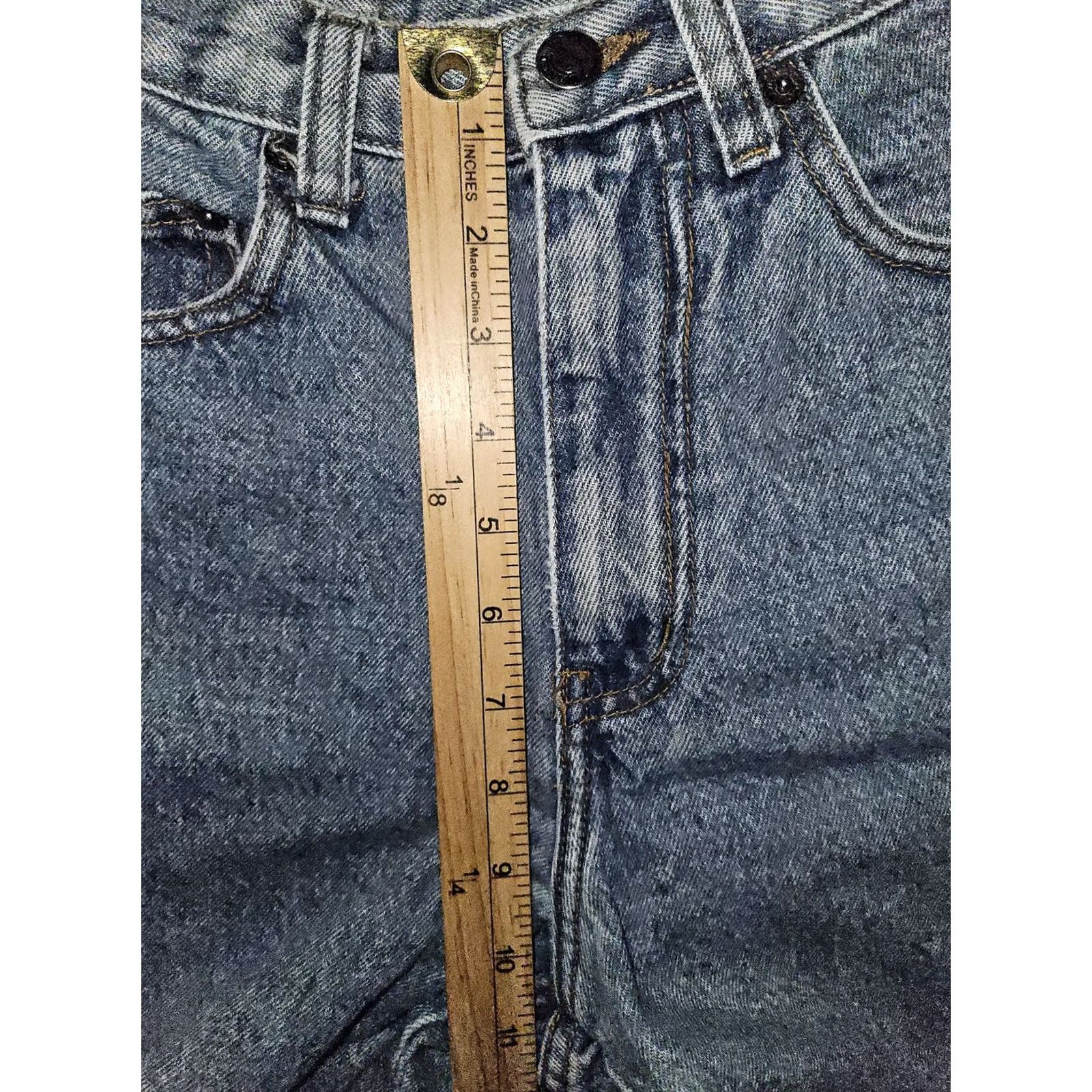 Vintage VINTAGE Outlaw Denim Shorts Womens 7 Blue High Waist Bermuda 90s Made USA Blue Jeans Shorts Womens Retro 90s Size 28" / US 6 / IT 42 - 4 Thumbnail