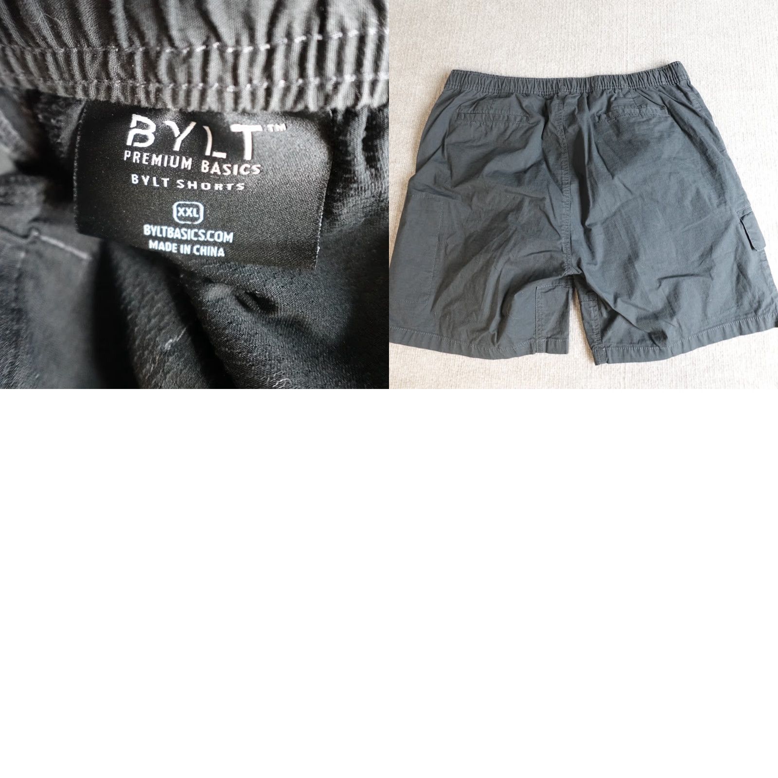 Vintage Bylt Shorts 2XL Gray Cargo Ripstop Drawstring 6.5" Inseam Cotton Blend Pocket Athletic Mens Size US 39 - 9 Thumbnail