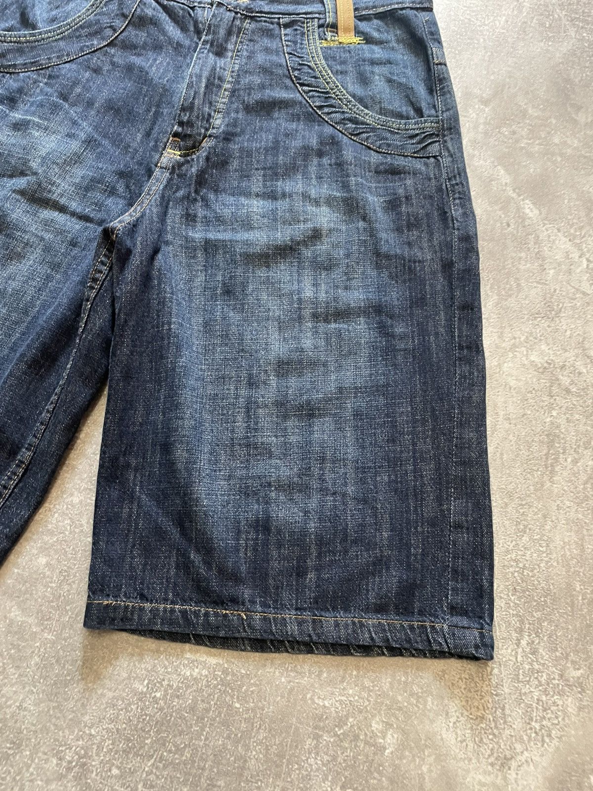 Time is Money Embroidered Logo Jnco Style Baggy Denim Shorts